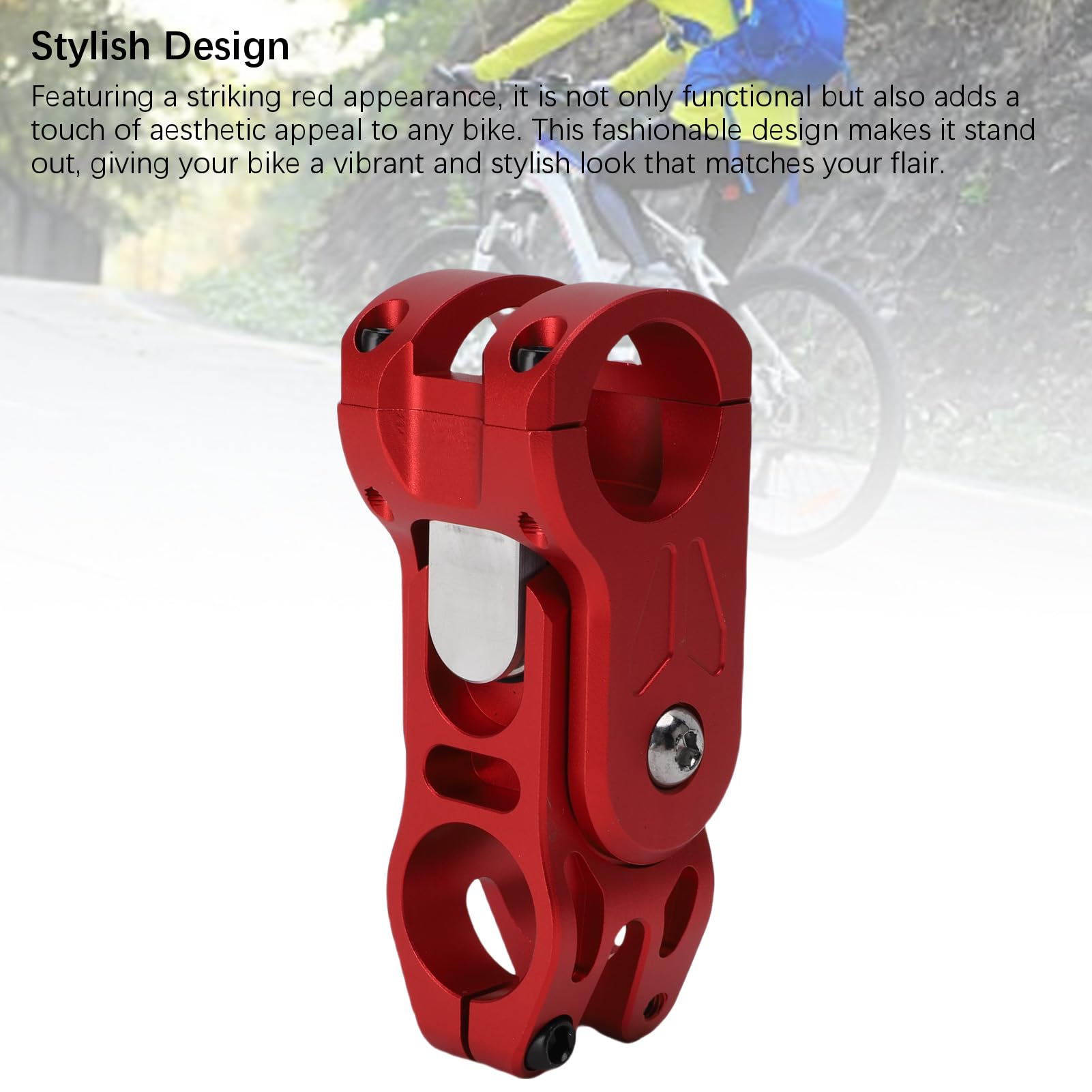 Wspornik Rowerowy, Amortyzowany Wspornik Kierownicy Rowerowej ze Stopu Aluminium w Kolorze Czerwonym ze stabilną jazdą do Roweru Górskiego Road Off Road