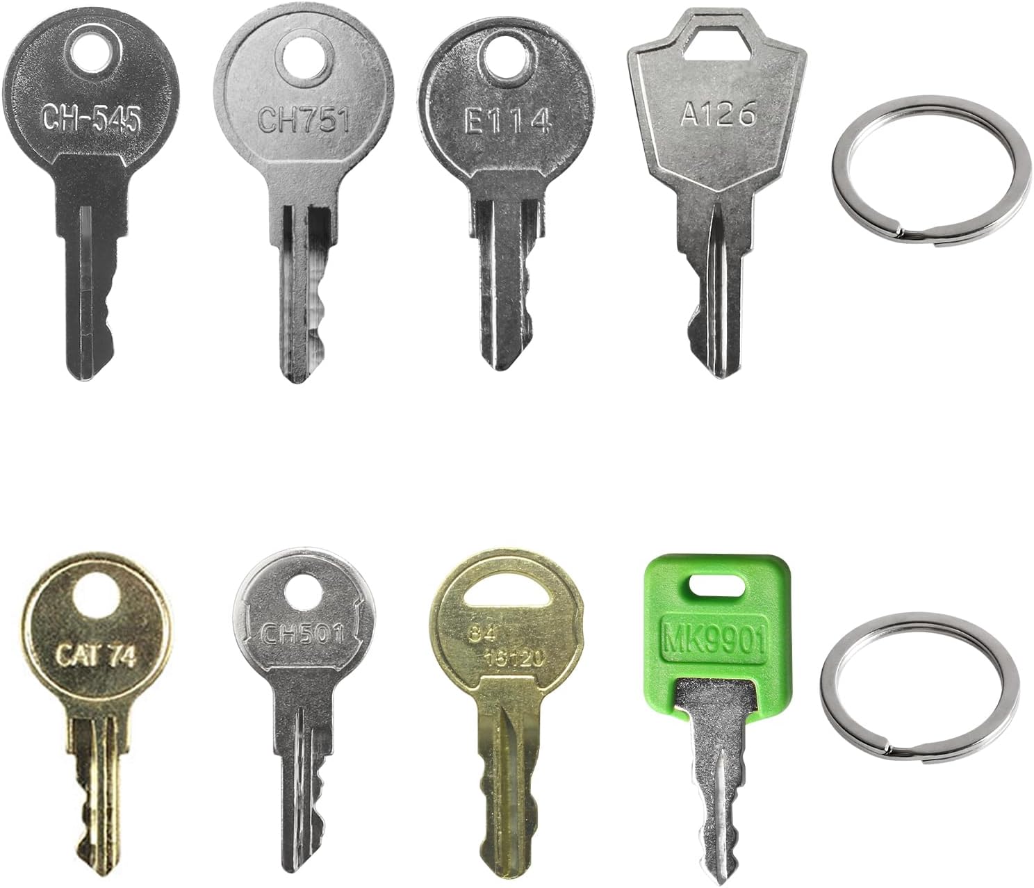 8 Pentesting Master Key Set, MK9901 CH751 CH501 CH545 A126 84 16120 E114 CAT 74 RV Compartment Cargo Key