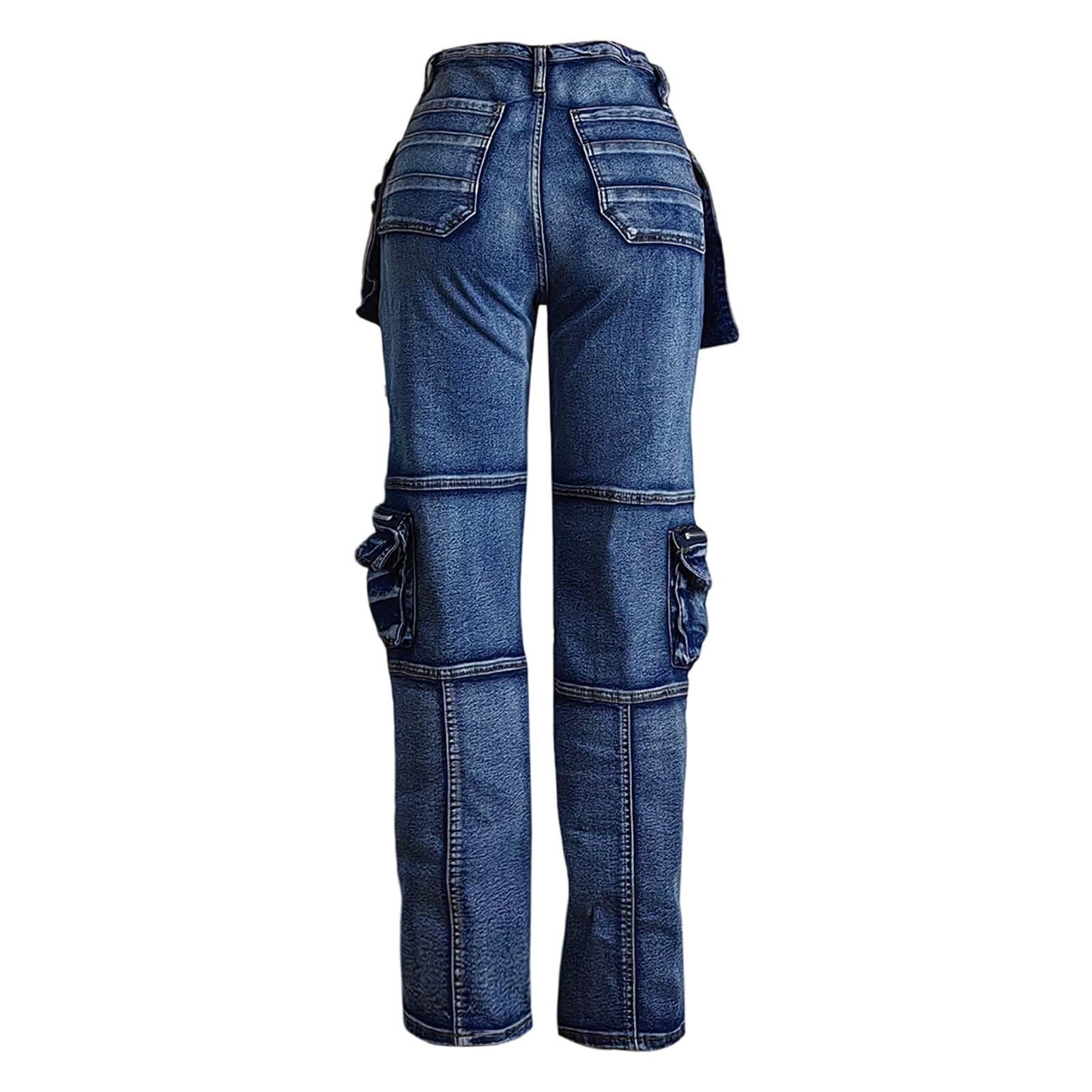 Jean Large Femme Bootcut Skinny Taille Haute Indigo Blanc Pantalon Noir Chic Et Elegant Jeans High Rise Elastique Extensible Toutes Saisons