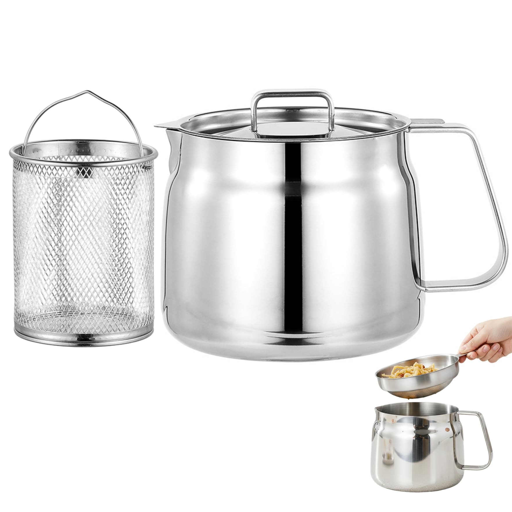 Friteuse en acier inoxydable 2L durable pour friture propre et saine