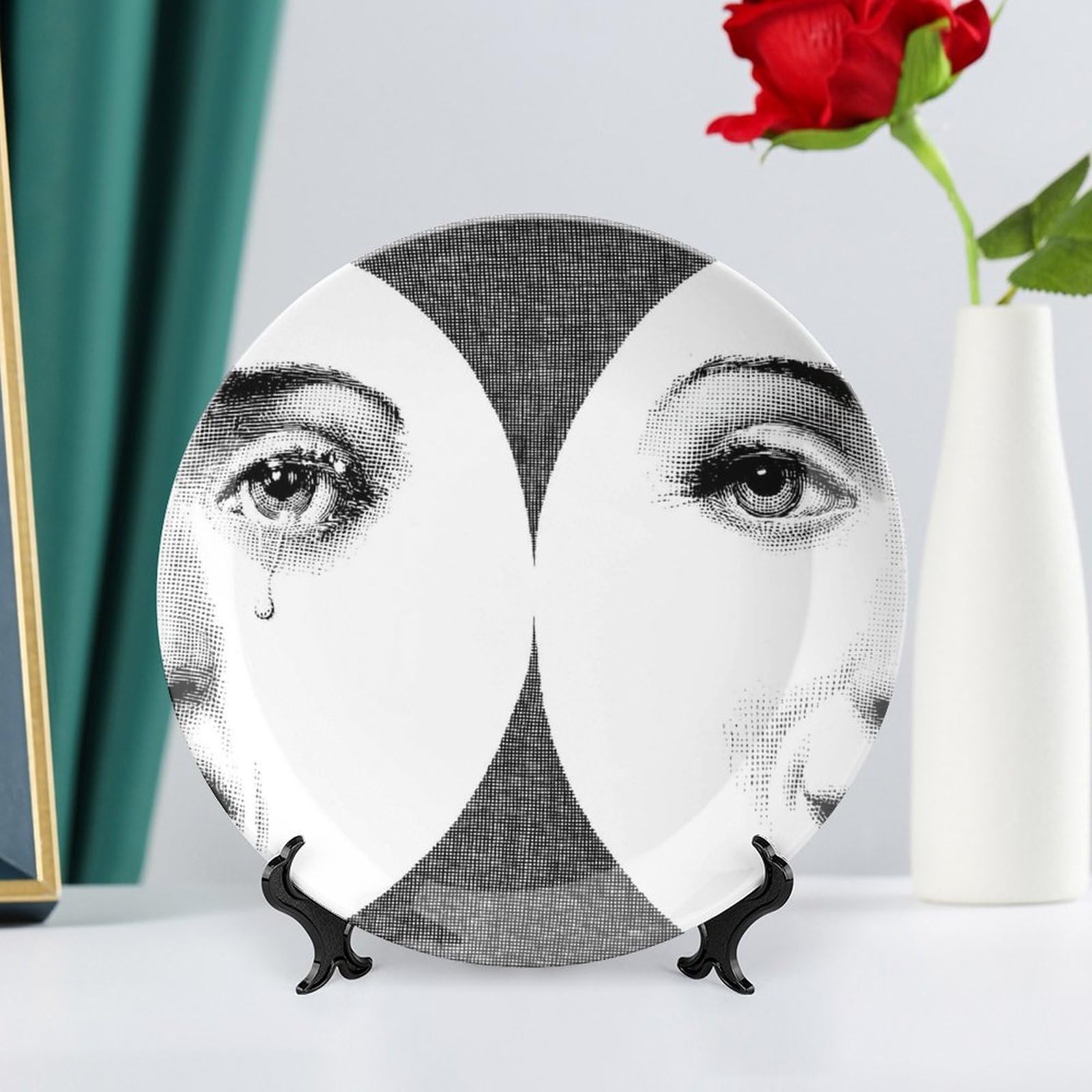 Lina Cavalieri - Piatto decorativo da parete, misterioso, decorazione da appendere alla parete, con staffa e speciale gancio a molla