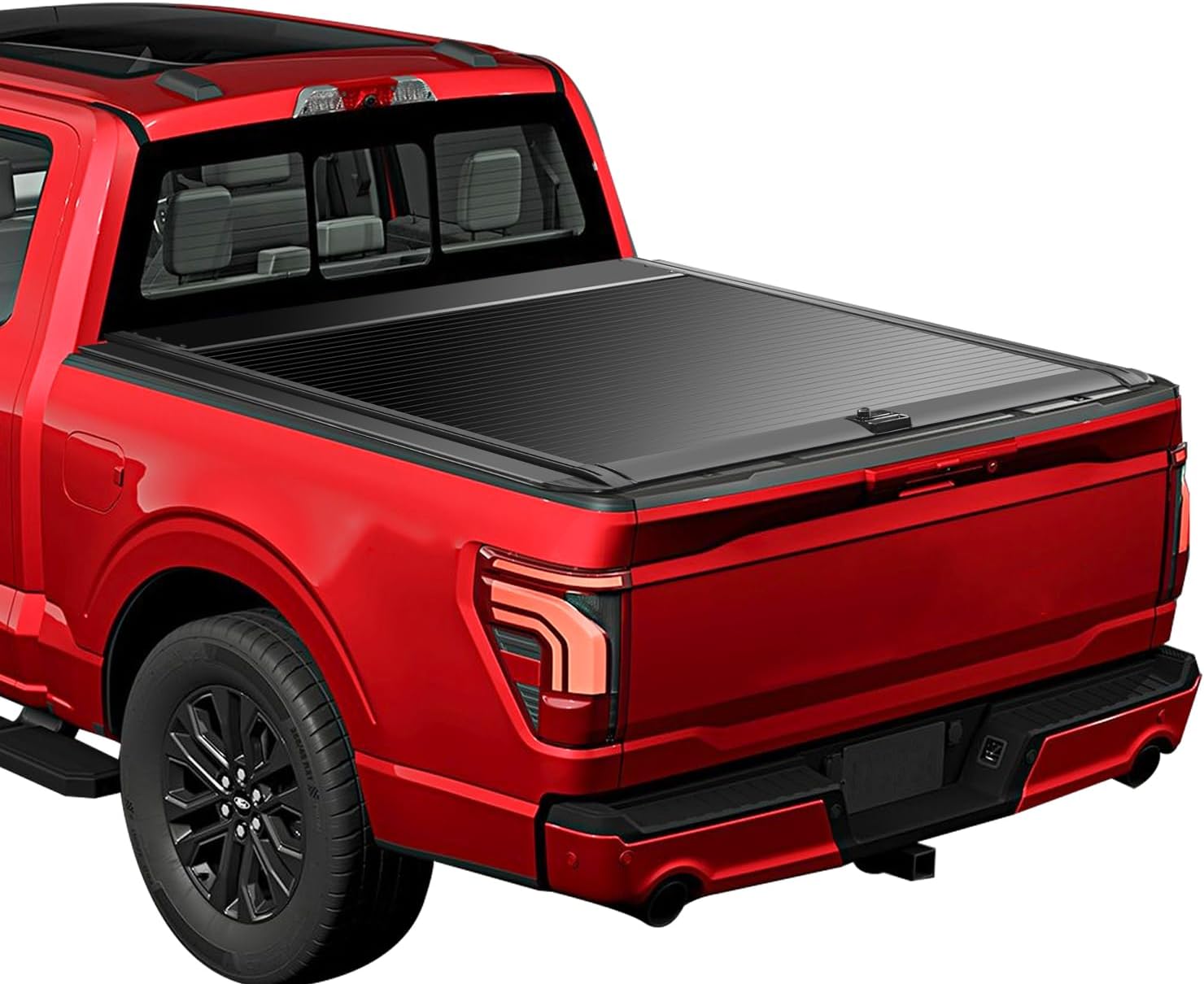 Generic Retractable Truck Bed Tonneau Cover Compatible with 2015 2016 2017 2018 2019 2020 2021 2022 2023 2024 Ford F-150 incl.Raptor/Lightning (5‘5”/66"" Bed) Aluminum Truck Bed Cover Password Lock