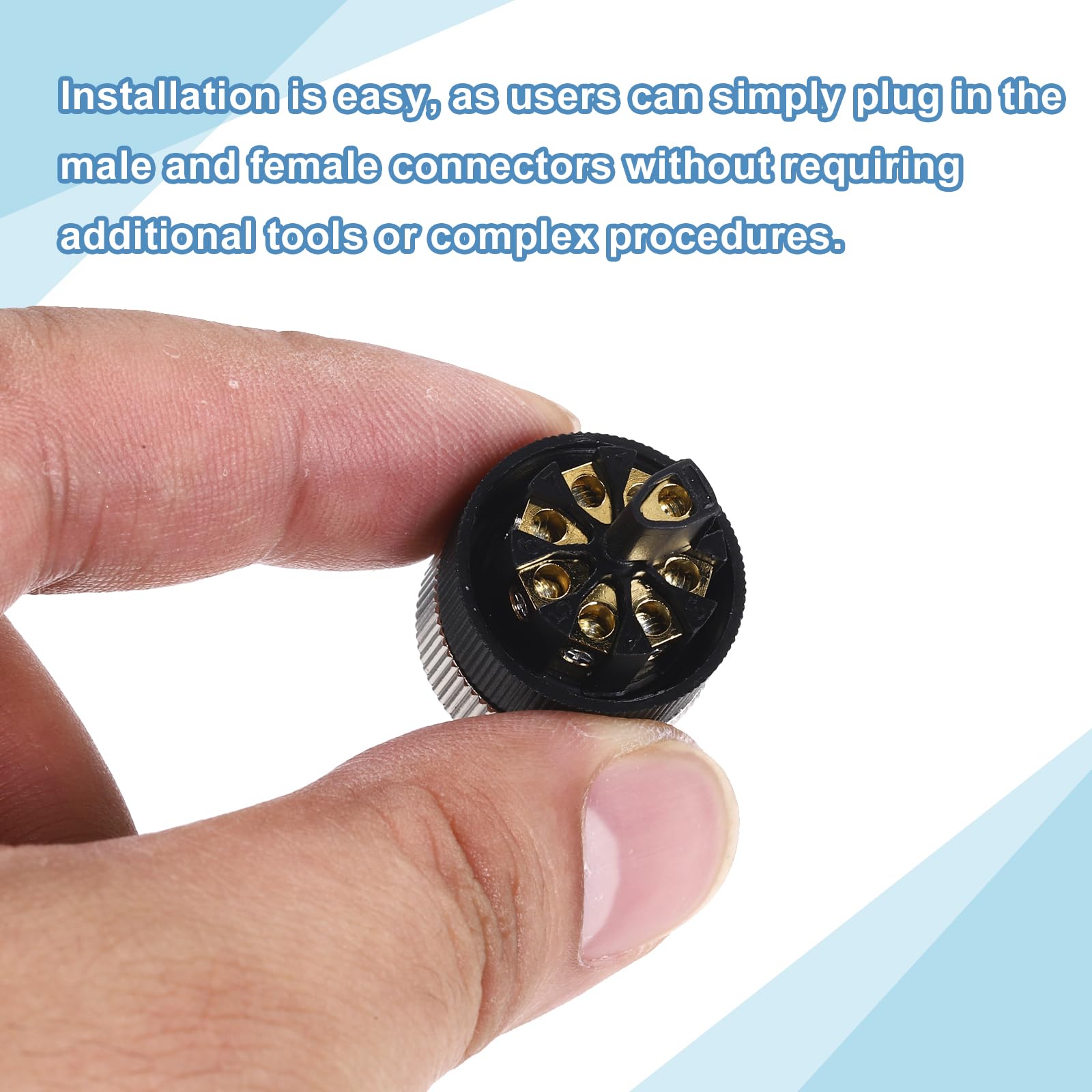QUARKZMAN Conector Circular M12 Hembra 8 Pines, 4 Pcs Conector Circular Impermeable IP67 Para Redes Instrumentos Computadora