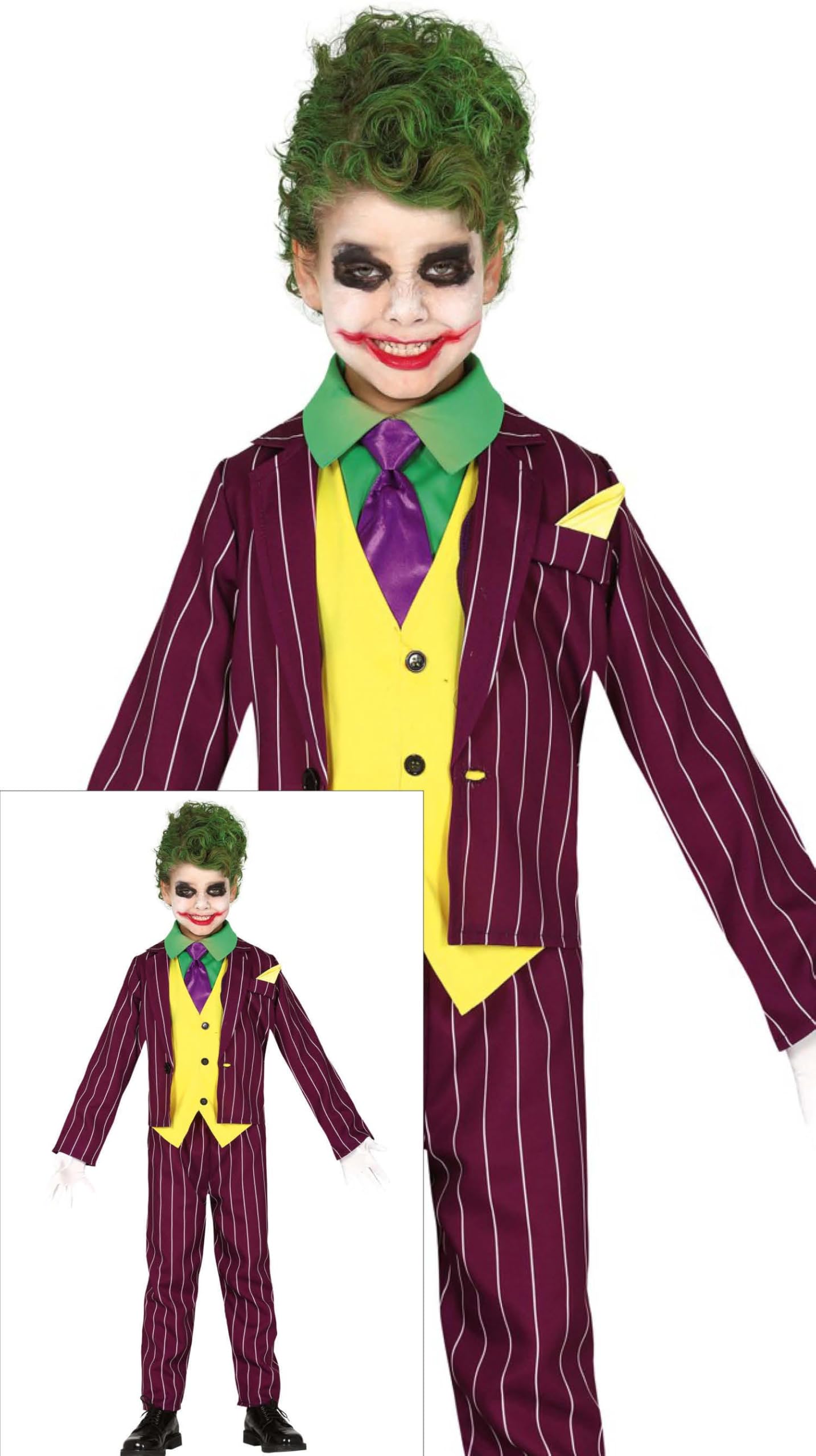 FIESTAS GUIRCA Crazy Clown costume for boys 7-9 Years