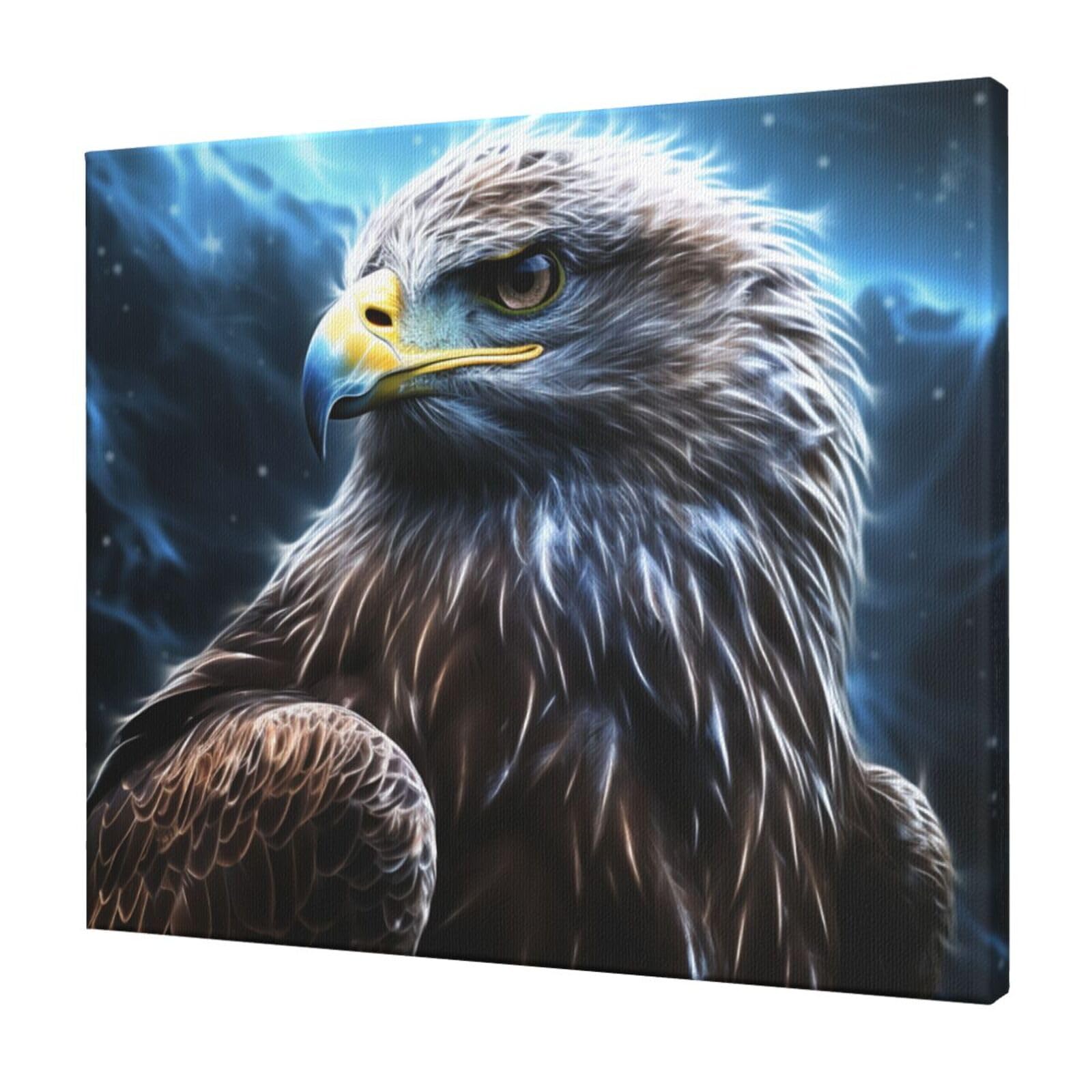 FodPand Night Sky Eagle Canvas Wall Art for Living Room Wall Decor 20"x24" Modern Artwork Painting Pictures Hanging Canvas Prints Aesthetic Wall Art for Bedroom Bathroom Office Wallart Decor