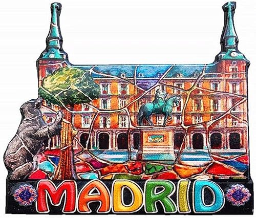Mayor Plaza Madrid España imán nevera imán adhesivo 3d hecho a mano resina regalo de viaje souvenir colección decoración