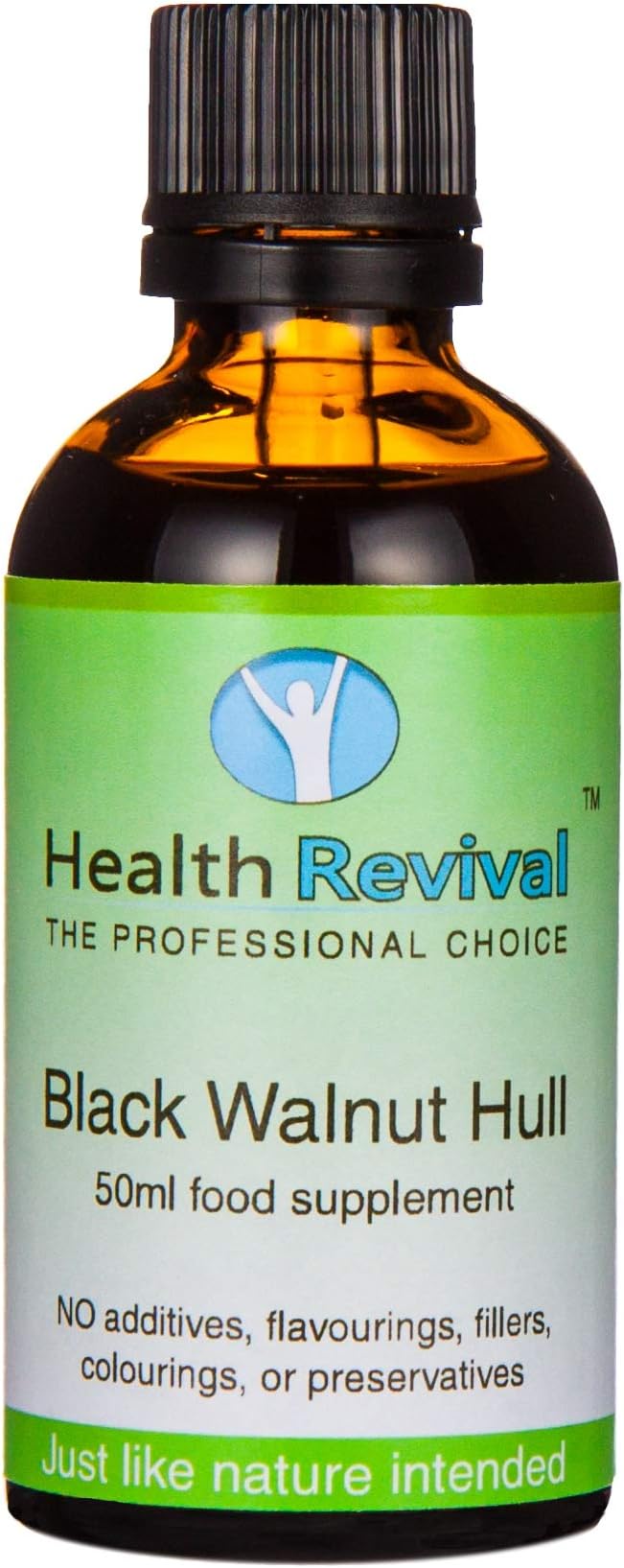 Black Walnut Hull Tincture - by Health Revival Ltd - 50 ML (Full Strength - Zero Additives)