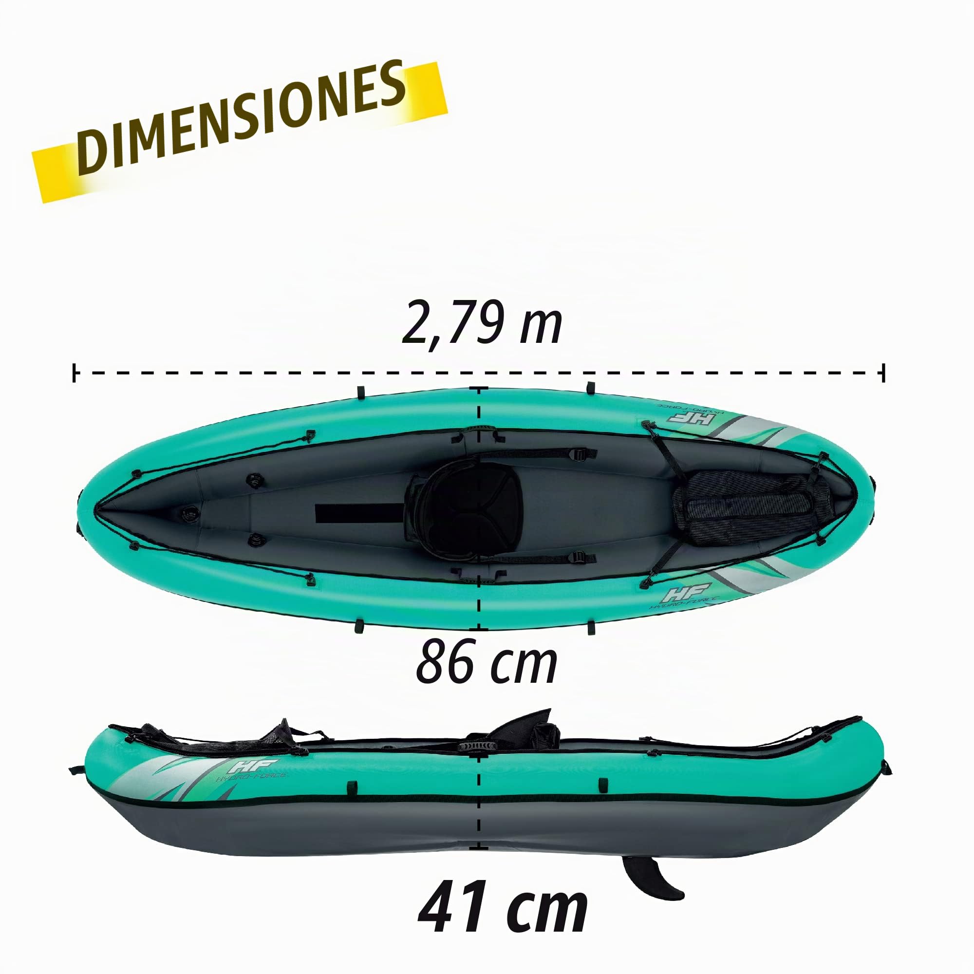 Hydroforce Ventura Kayak Set, Inflatable Boat Set with Hand Pump, Paddle and Storage Bag, Multiple Styles