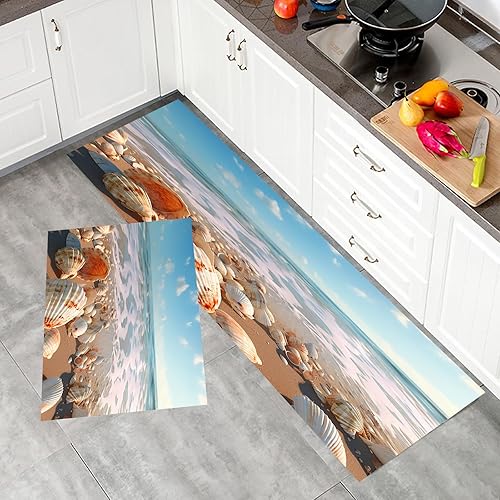 Miniatura 1 de Beach Nature Floral Flower Kitchen Rug Design Non-Slip Throw Rug for Kitchen Doormat Runner Rug