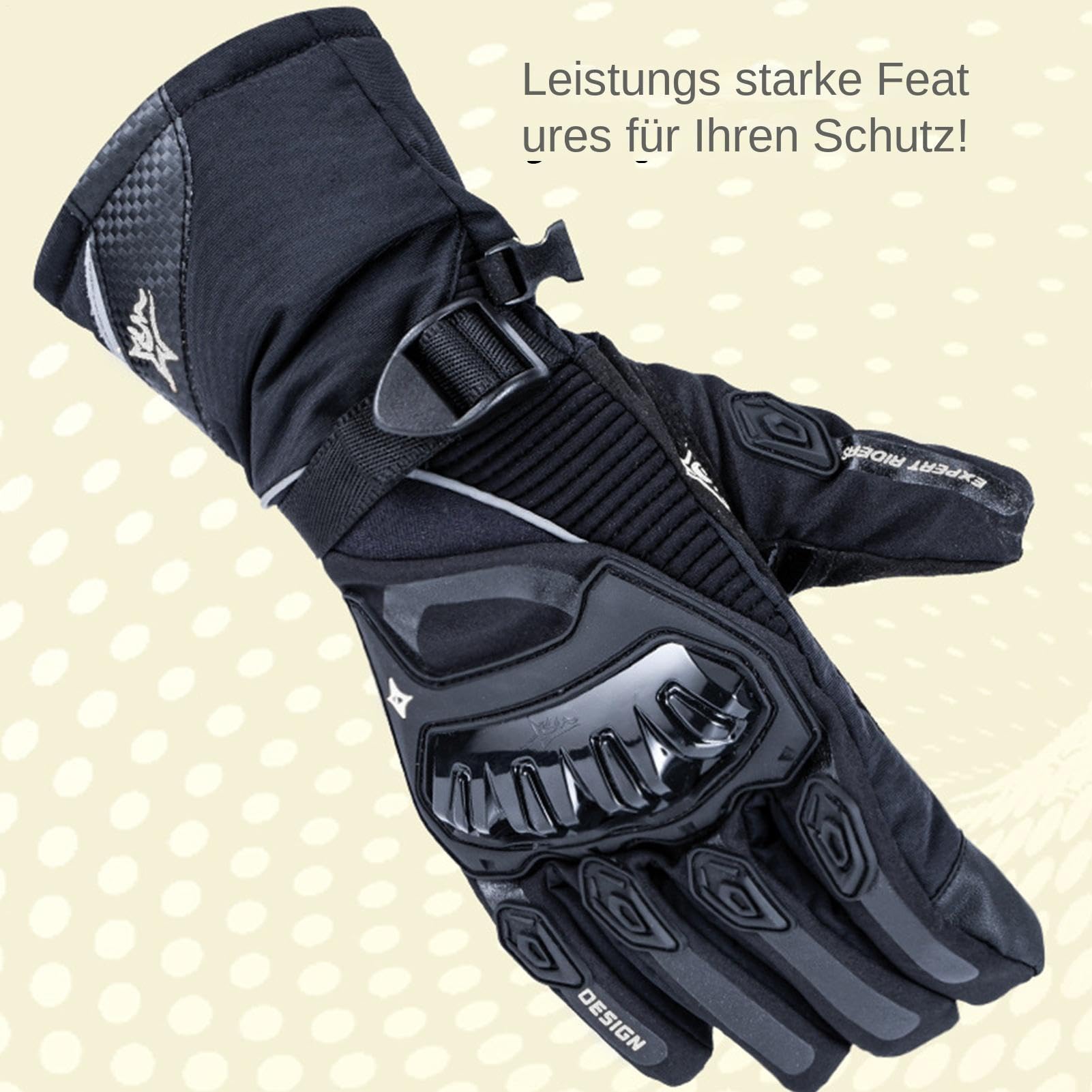 Guantes de invierno para moto, cálidos e impermeables, adecuados para