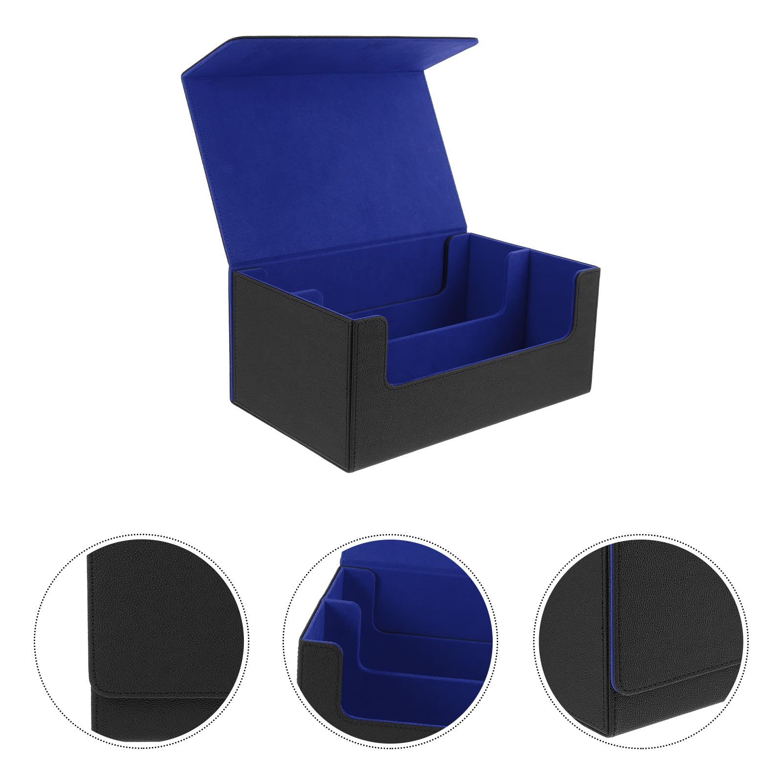 FOMIYES Magnetische Sammelkarten Aufbewahrungsbox aus Pu Leder mit Fächern und Deckel Multifunktionaler Spielkartenhalter für Tcg und Sportkarten Verschleißfestes Etui für Zuhause und