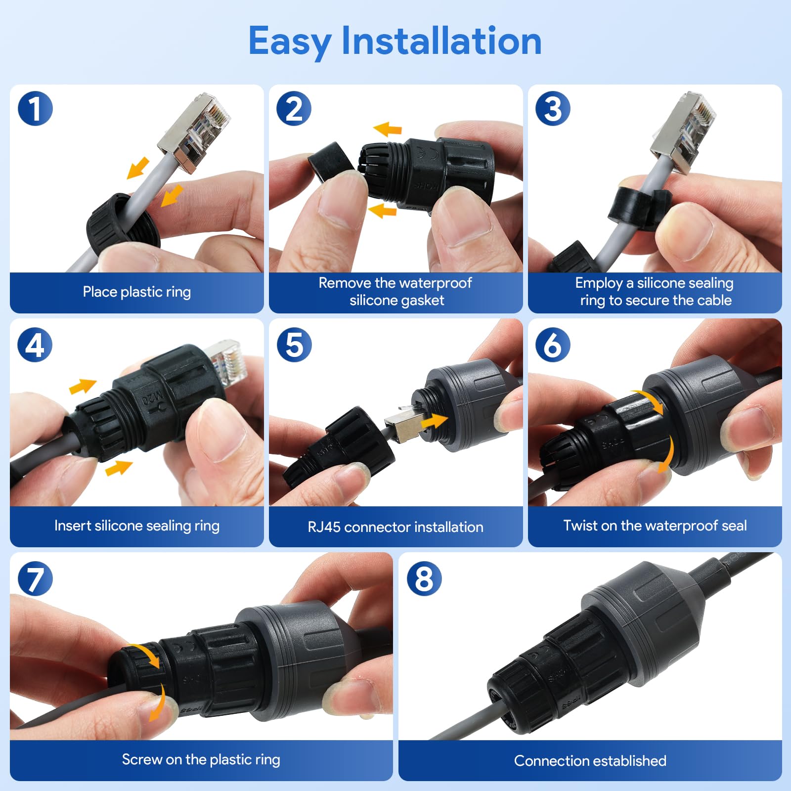 EDUP Starlink - Adaptador Ethernet Performance Gen 3 – 30 cm / 1FT resistente al agua, conector RJ45, extensión de cable Ethernet para Starlink Performance Gen 3