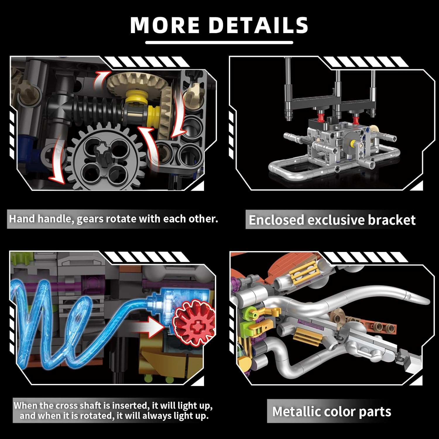 Mechanical Squid Building Set with Lights, Rotatable Link Components & Display Stand, STEM Building Set for Boys and Girls 8-14, Home Office Decor for Adults, Mechanical Enthusiasts（633PCS）