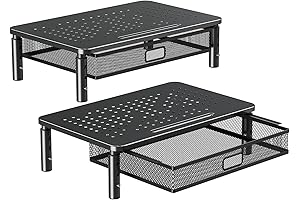 ELIVED Monitor Stand Riser with Drawer: Space-Saving and Ergonomic Comfort