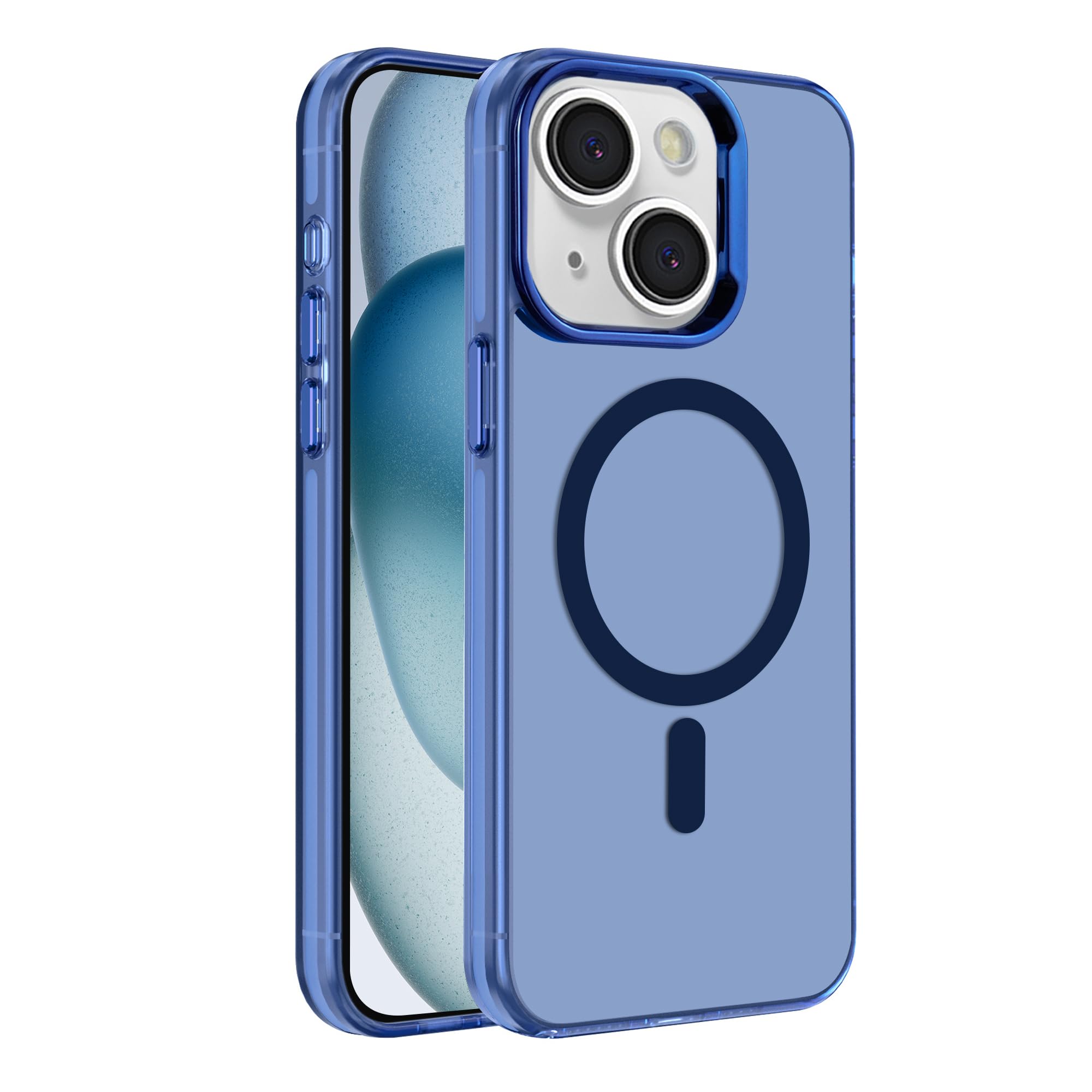 Coque iPhone 15 Plus Magsafe transparente antichoc fine bleu 6.7 pouces - 8
