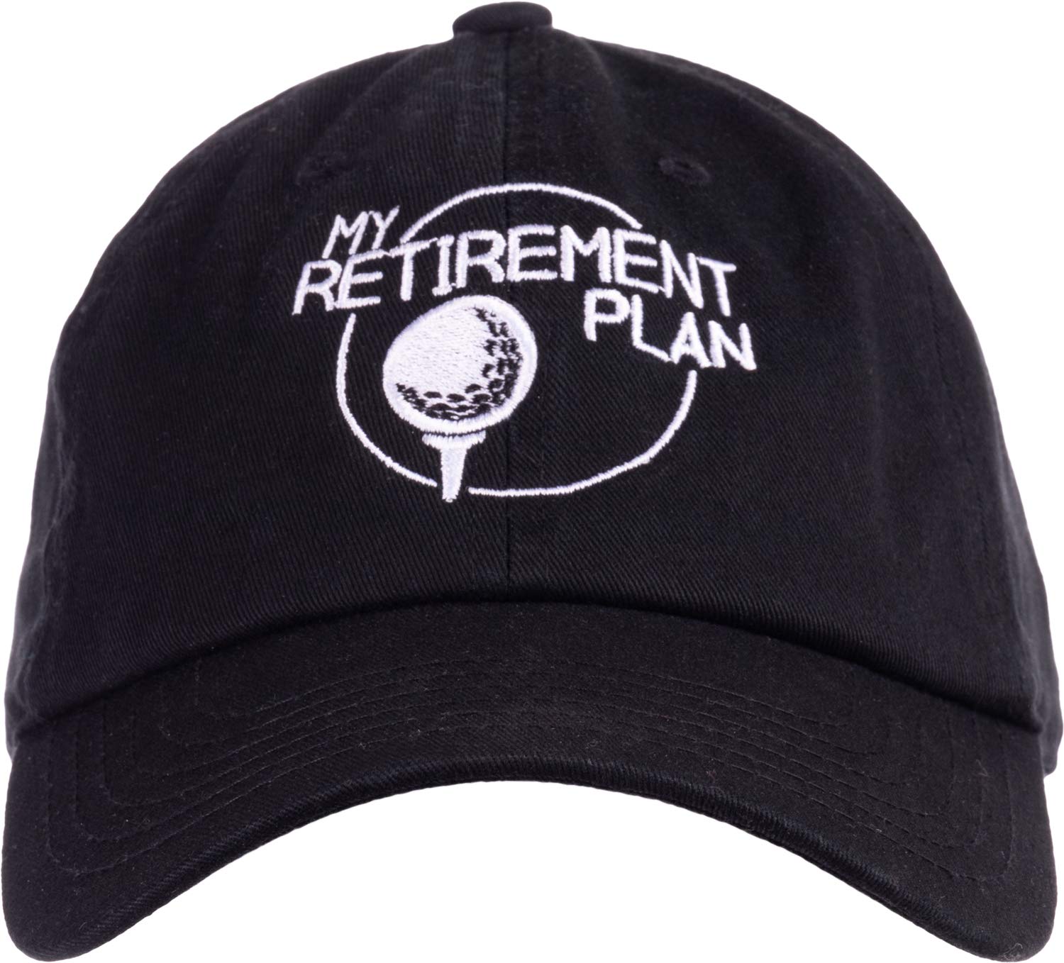 Ann Arbor T-shirt Co.My (Golf) Retirement Plan | Funny Saying Golfing Shirt Golfer Ball Humor for Men Baseball Dad Hat Black