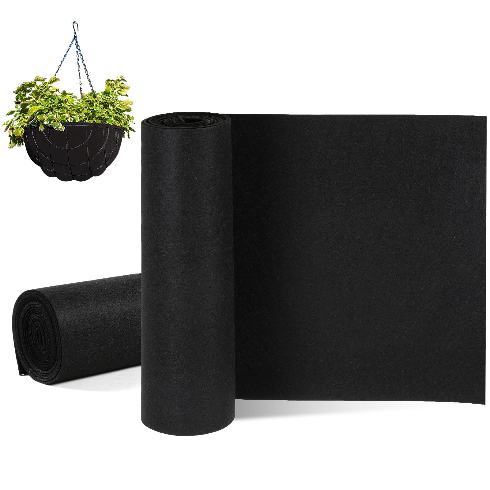 Hahafelt 2 rotoli di rivestimento in feltro da 30,5 x 203,4 cm, rivestimento in tessuto non tessuto di cocco naturale, fogli di rivestimento per