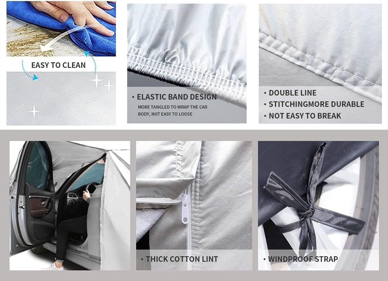 Bâche De Protection Pour Citroën 2CV (1948-1990) – Tissu Oxford Imperméable – Avec Bandes Réfléchissantes - 3