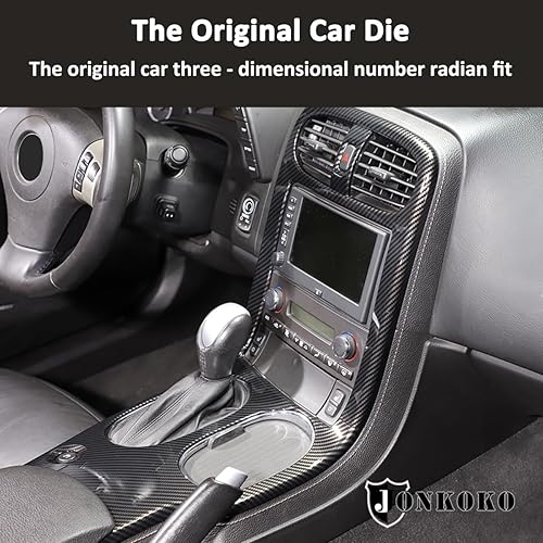 Miniatura 3 de Panel de consola central de automóvil, panel de consola central multimedia, moldura decorativa para Chevrolet Corvette C6 2005-2013 (fibra de