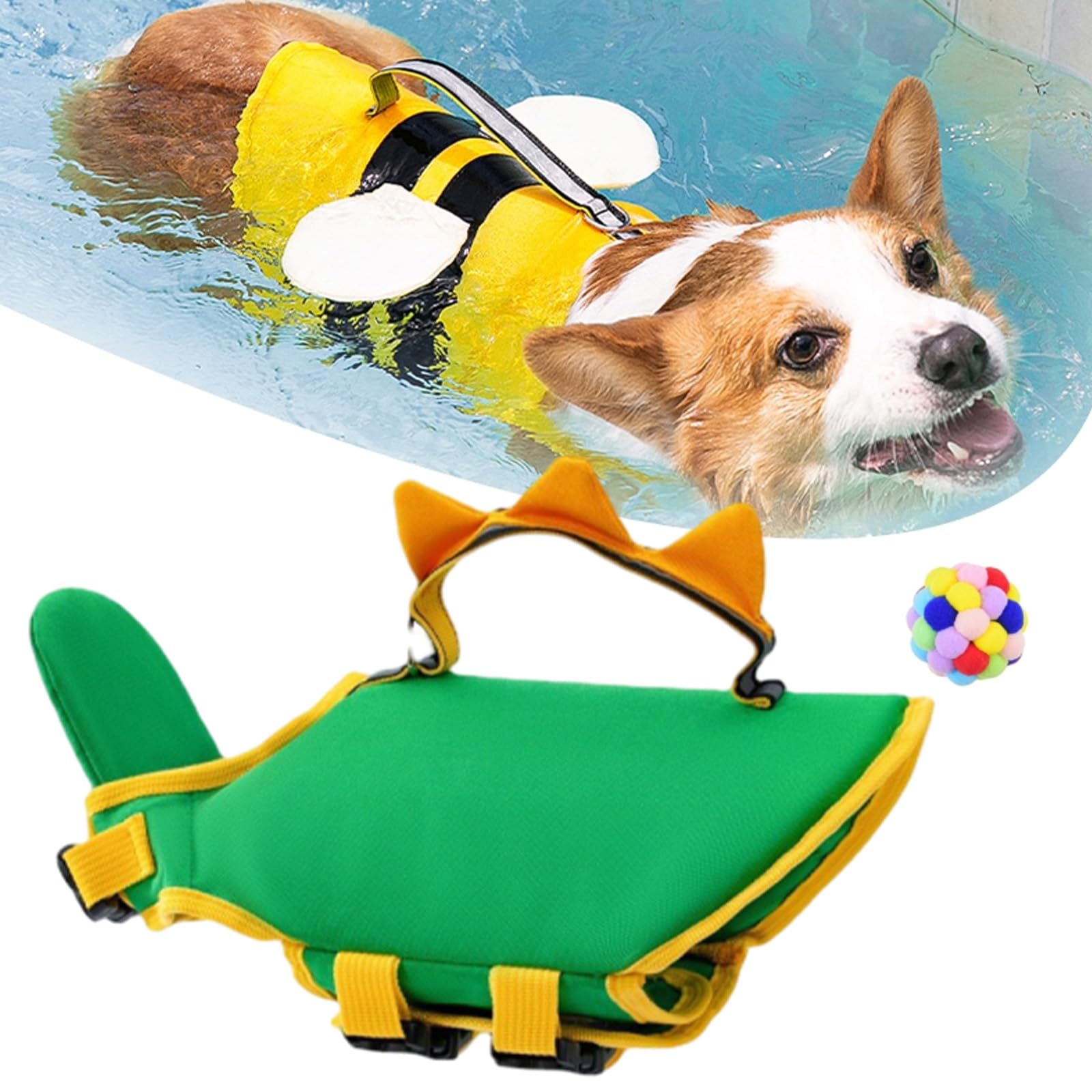 Gilet De Sauvetage Chien, Gilet De Haute Flottabilité (Dinosaure,XXL)