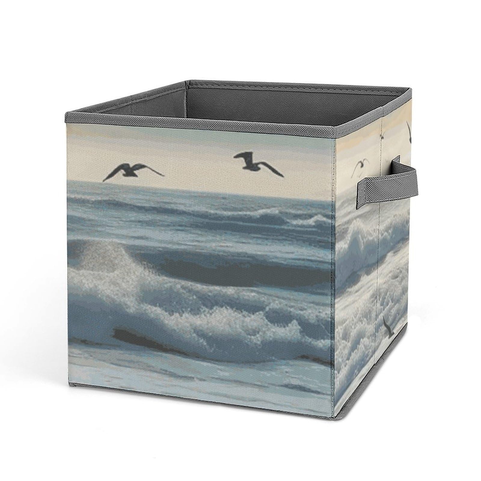 Boîte de rangement en tissu pour placards encombrés motif vagues