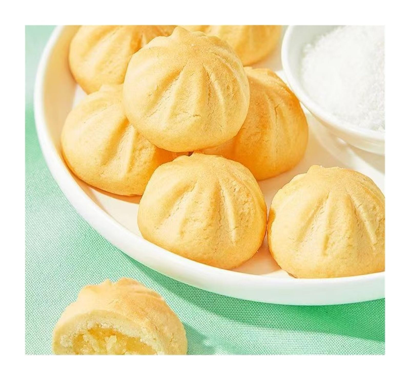 Galletas suaves de volcán con leche de coco, 100 g, suaves, masticables y ricas en sabor a coco, el refrigerio perfecto for el té de la tarde(3pcs)