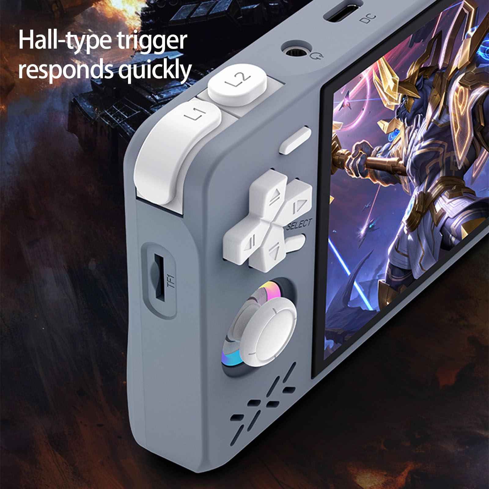 Verbesserte Handheld Spielekonsole, Retro Spielekonsole, klassischer Emulator, 4-Zoll Bildschirm, Open Source Taschen Videospiel, ergonomischer Joystick Handheld