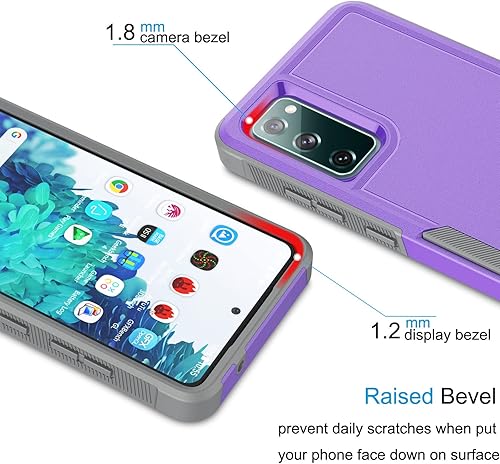 Miniatura 10 de Tekcoo Funda para Samsung Galaxy S20 FE Fan Edition 5G  4G  2022  2020  2 protectores de pantalla de vidrio templado  Parachoques antideslizante