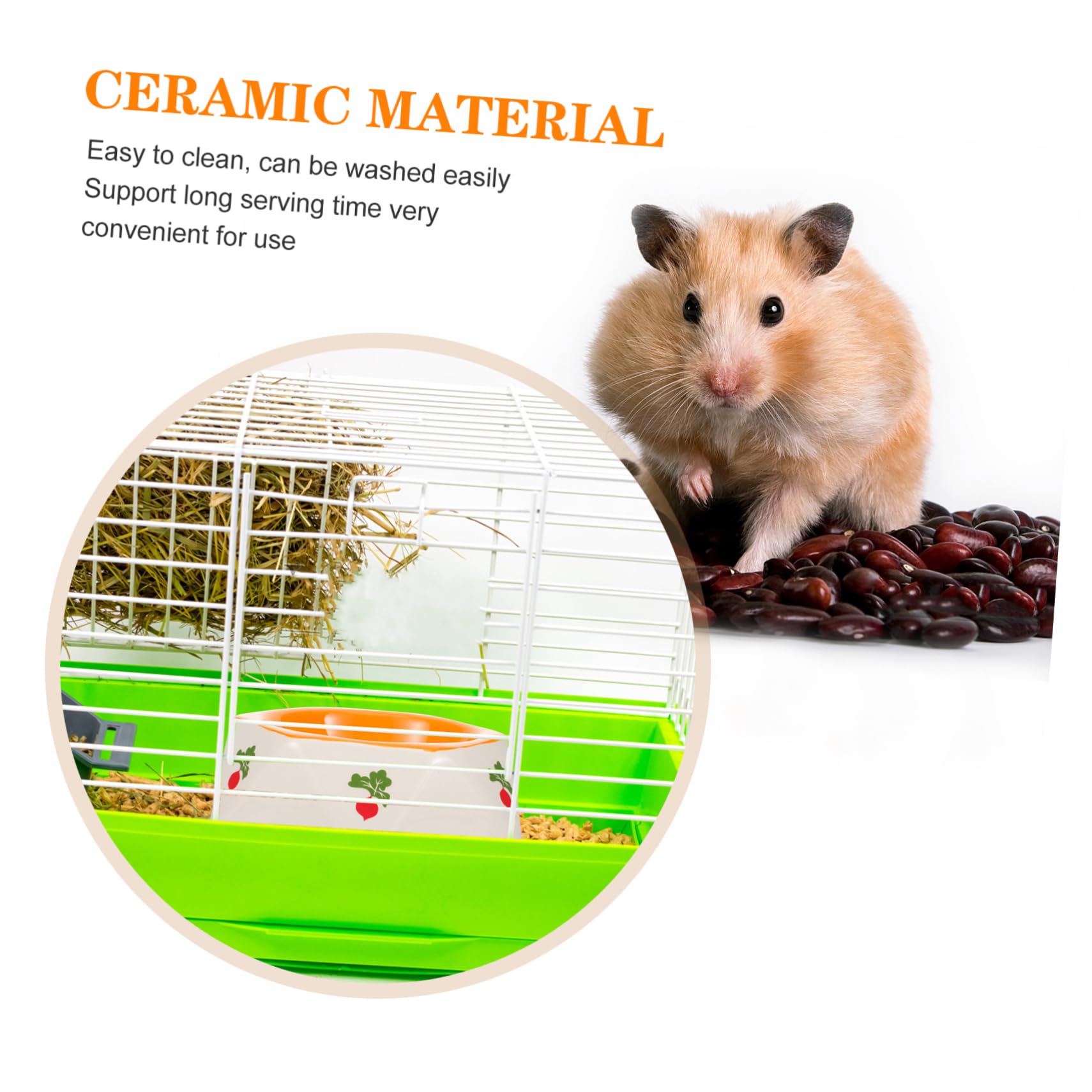 HOLIDYOYO Ceramic Hamster Feeder Bowl Six Sided Pet Food Dish for Hamsters Guinea Pigs and Animals Easy to Durable Design for Comfortable Dining Experience