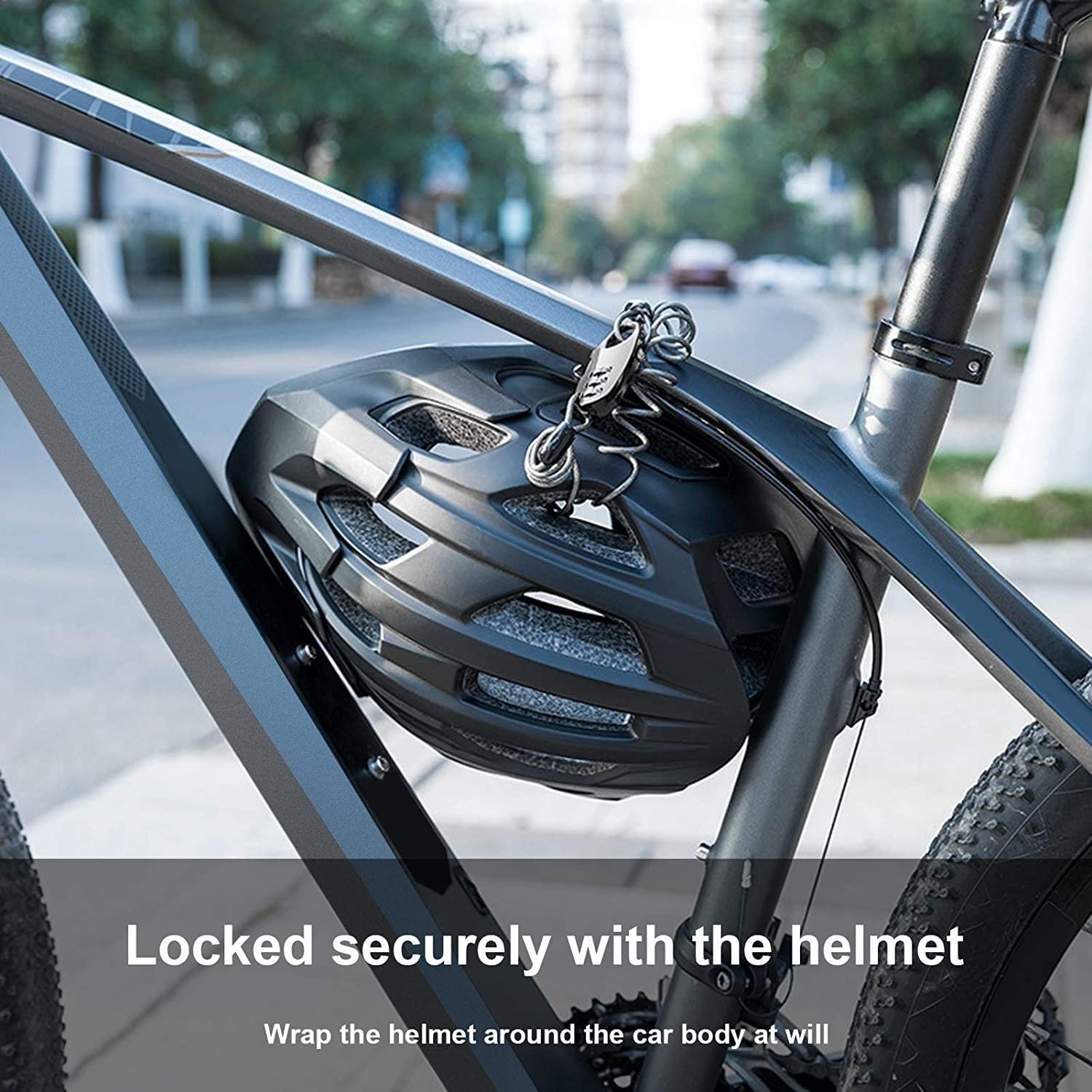Candado de Cable de Acero para Seguridad de Bicicleta, para Casco de Bicicleta, candado de Cable de Acero, candado portátil Universal para Casco con contraseña, candado antirrobo p