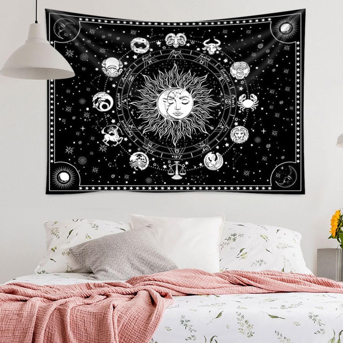 風水 タペストリー 太陽と月 陰陽 白黒 タロット 宇宙 北欧 賃貸 背景 プレゼント 贈物 シンプル ベッドルーム リビング お洒落 リメイク  シート 家 在庫限り 風水 タペストリー 太陽と月 陰陽 白黒 タロット 宇宙 北欧 賃貸 背景 プレゼント 贈物, image size:1187x1187