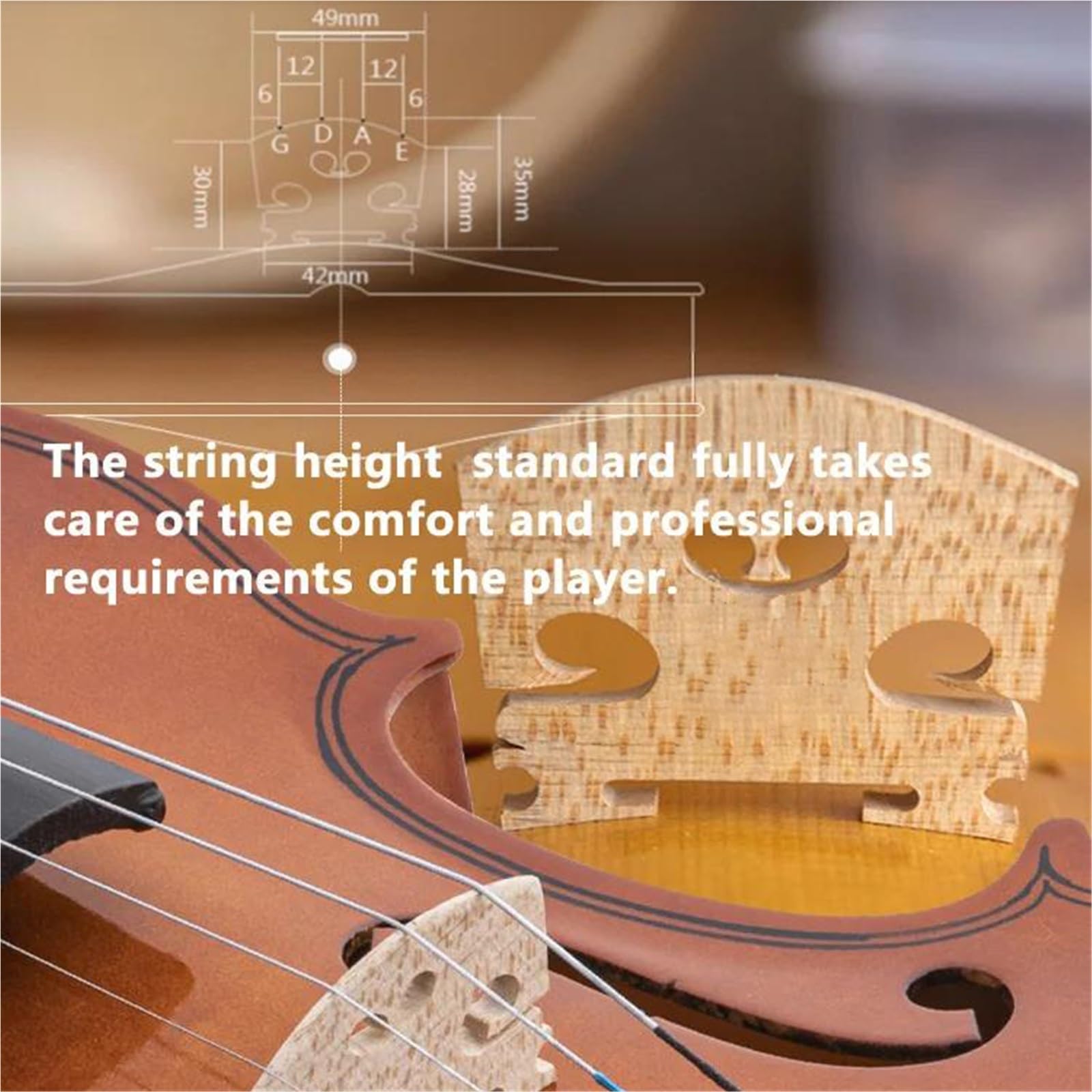 Violino Acustico Per Strumento A Corde Di Violino A Grandezza Naturale 4/4 Per Principianti