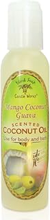 Island Soap & Candle Works Creamy Coconut Oil – Mango Coconut Guava Scented – Soothing Blend of Pure & Fractionated Coconut Oil – Ideal for Massage, Bath & Dry Skin – 4.5 oz