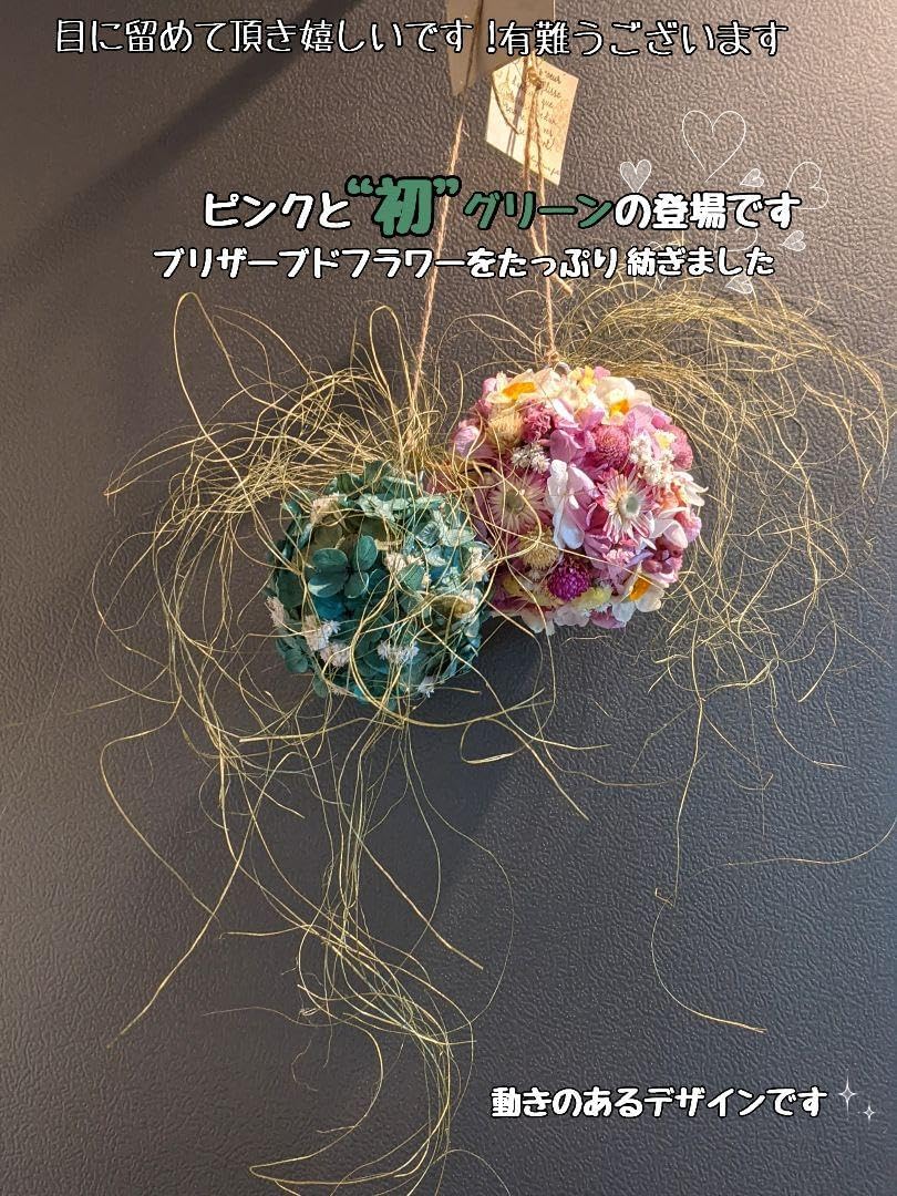 フラワーボールGreen×Pink〚フライングリースのある暮らし〛ボールVer