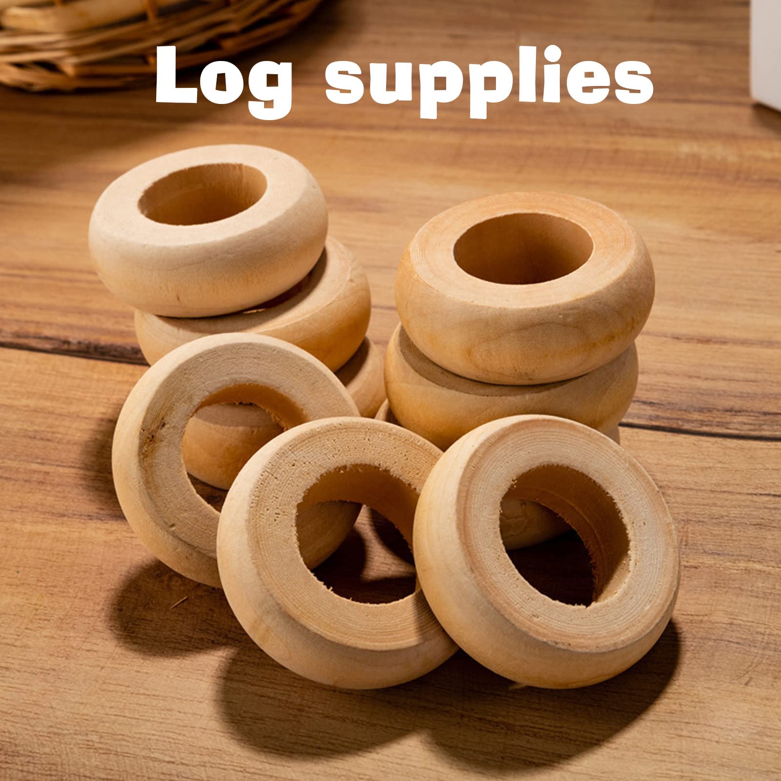 YouYuer Ronds de Serviette en Bois 20pcs Rond de Serviette de