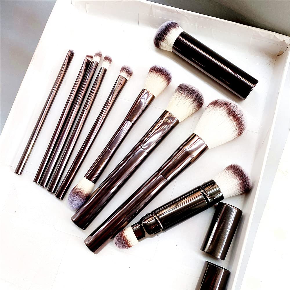 Pennelli Trucco Pennelli per Il Trucco Set - Polvere da 10 PCS Blush Eyeshadow Crease Concealer Eyeliner Smisce di Manico in Metallo Pennelli per Manico in Metallo Kit Pennelli Trucco