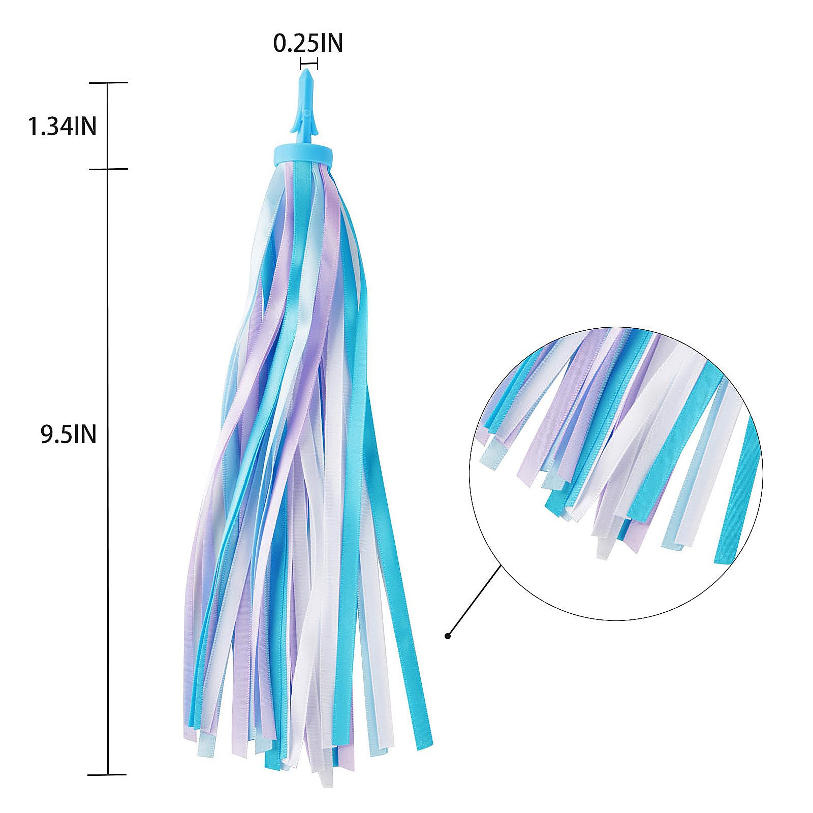 Umatoll 1 Pair(2pcs) Kid's Bike Streamers, Colorful Bicycle Tassels Ribbon for Girls Boys, Balance Bike Scooter Handlebar Accessories (Blue)