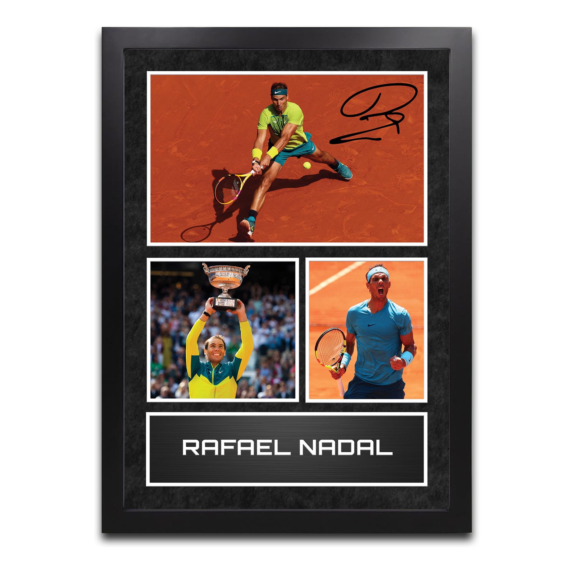 Rafael Nadal Tennis Printed Autograph Memorabilia - Framed Gift (A4 Framed)