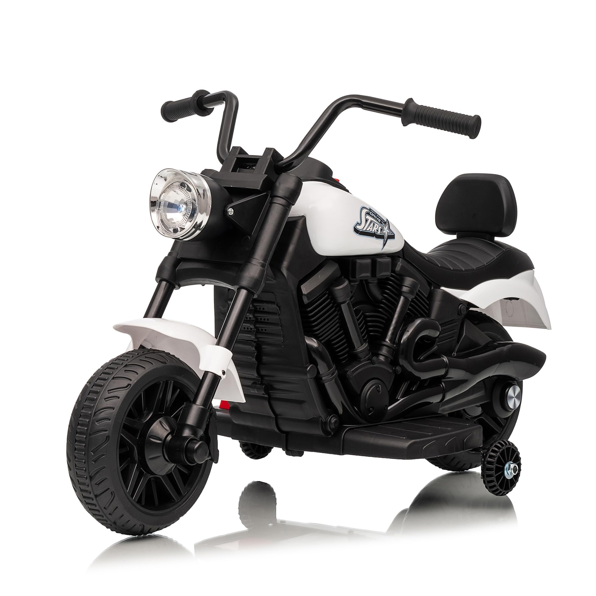 Moto elettrica per bambini 6 V – Moto per bambini ricaricabile, veicolo elettrico a batteria 6 V, con caricabatterie, per 3 – 6 anni, bianco