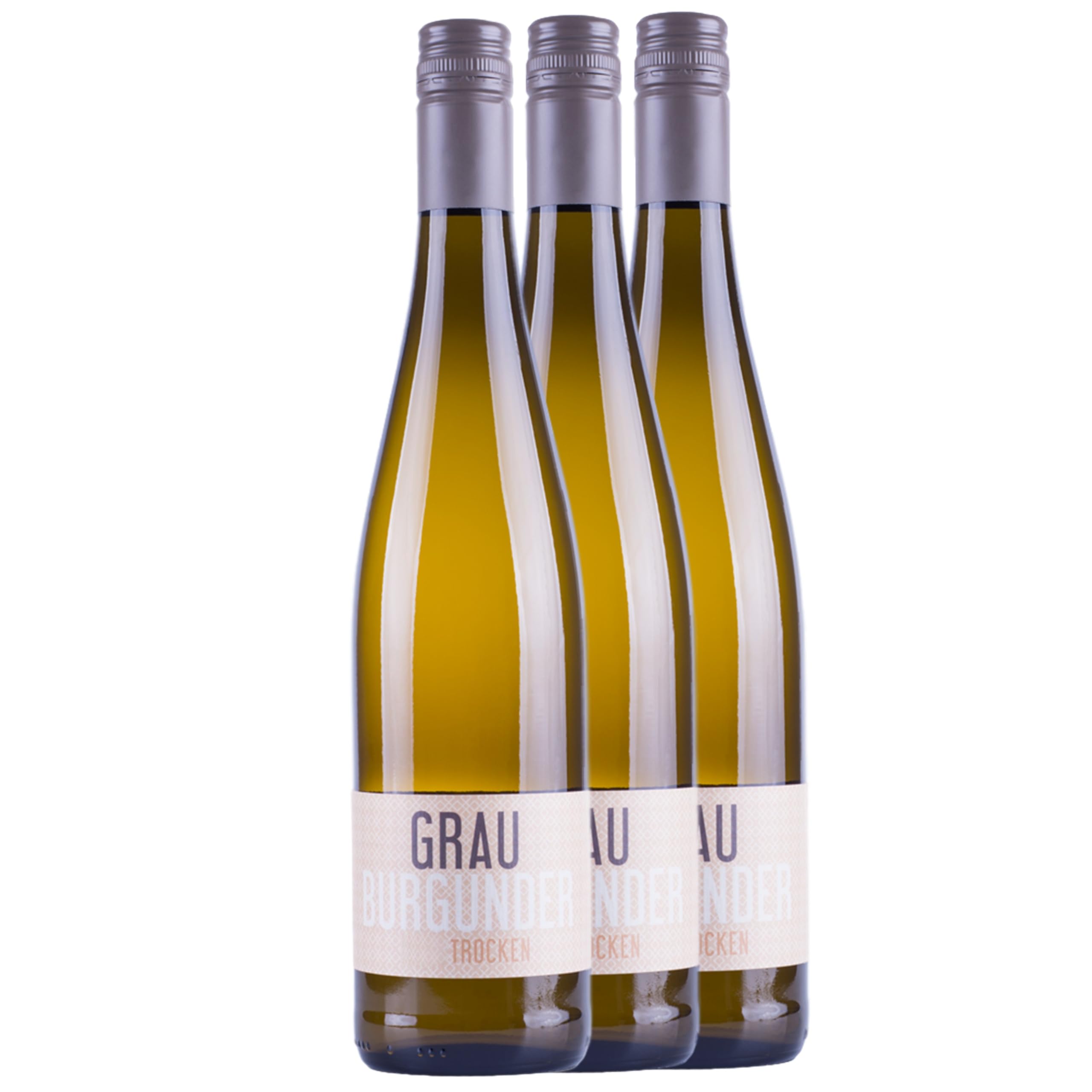 Nehrbaß - “Grauburgunder 2024” Weißwein trocken 3 x á 0,75 Liter - Qualitätswein - Vegan - Aus Deutschland (Rheinhessen) - Trockener Weiß-Wein mit Schraubverschluss