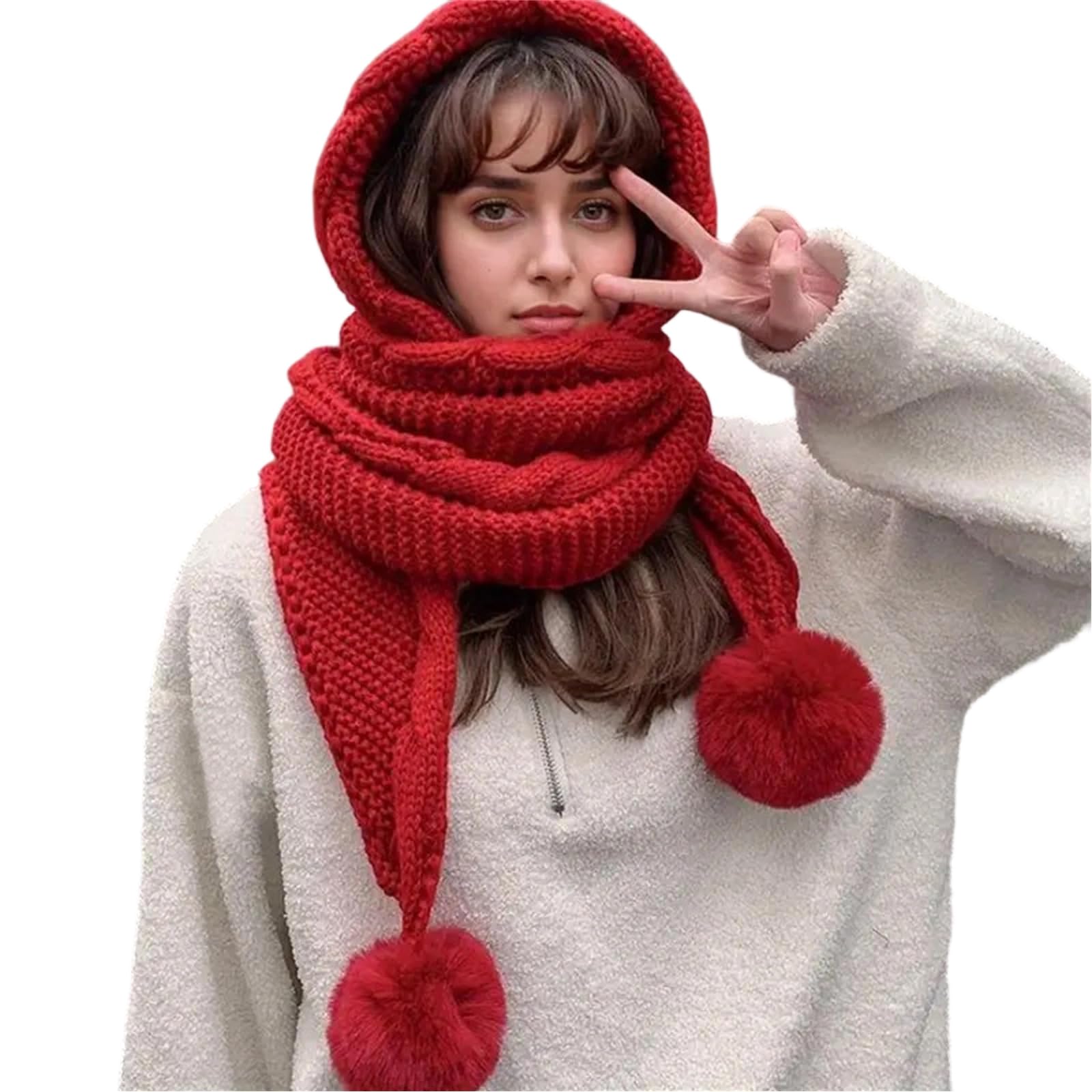 YUXITA Winter Knitted Headwear Polyester Warm Hat Knit Scarf Combo for Biking Skiing And Outdoor Sports Warm Ushanka