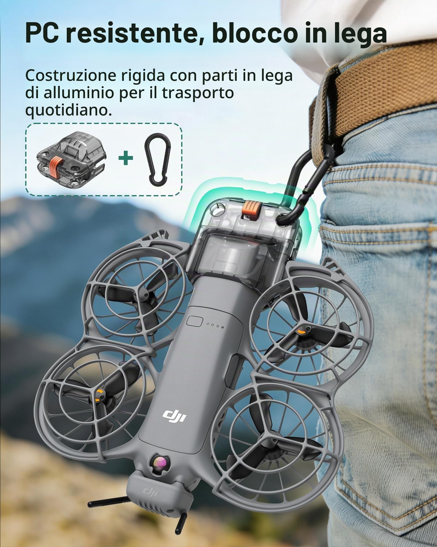 Protezione gimbal per drone DJI Neo 2 | Solo per DJI Neo 2, copertura cardanica compatta con moschettone per zaino, escursionismo, campeggio, viaggi e conservazione