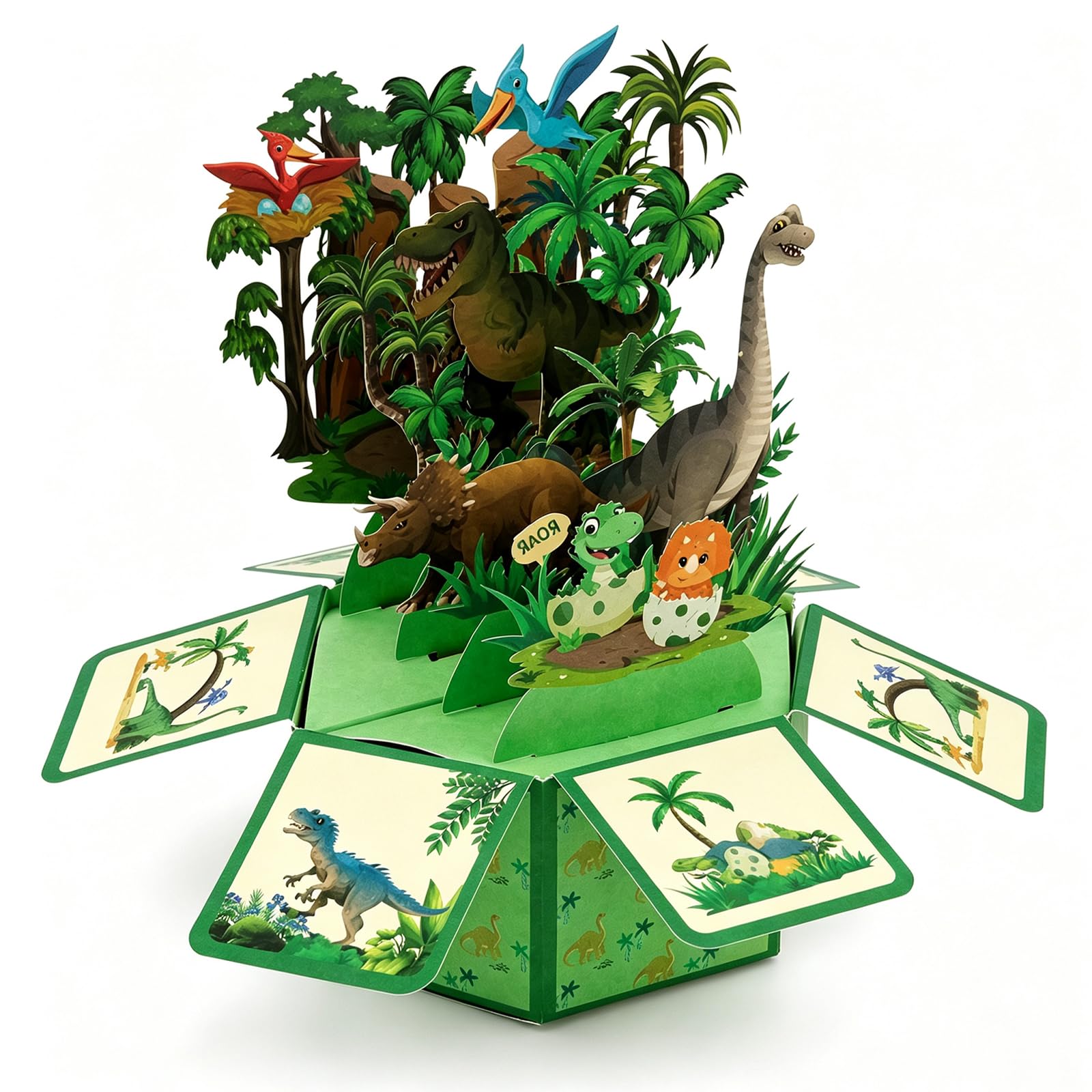 Dinosaur Pop Up Birthday Card, 1-Pack Dinosaur Birthday Card