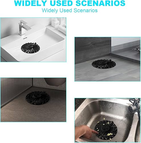 Miniatura 4 de Colador de pelo de drenaje de ducha, colador de pelo de silicona para bañera, tapón de baño, 2 unidades, adecuado para baño, lavandería, bañera,