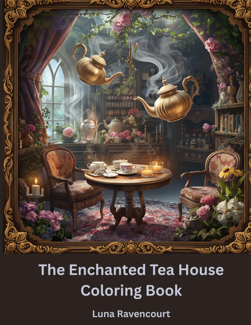 The Enchanted Tea House Coloring Book: Cozy Magical Scenes of Tea, Creatures, and Fantasy Worlds for Adults