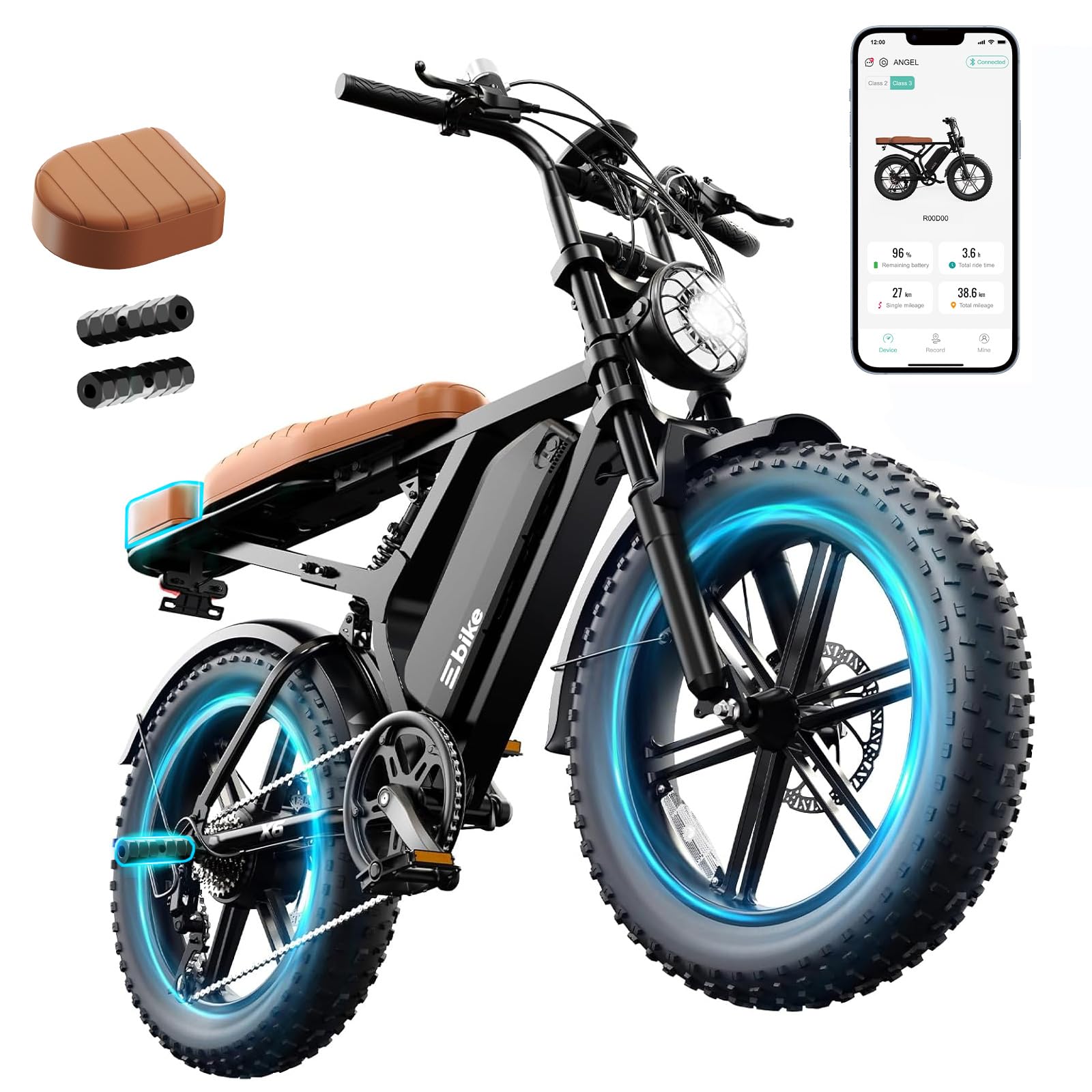 Electric Bike for Adults, 48V 15 Ah Battery, 2000W Peak Motor, 28MPH