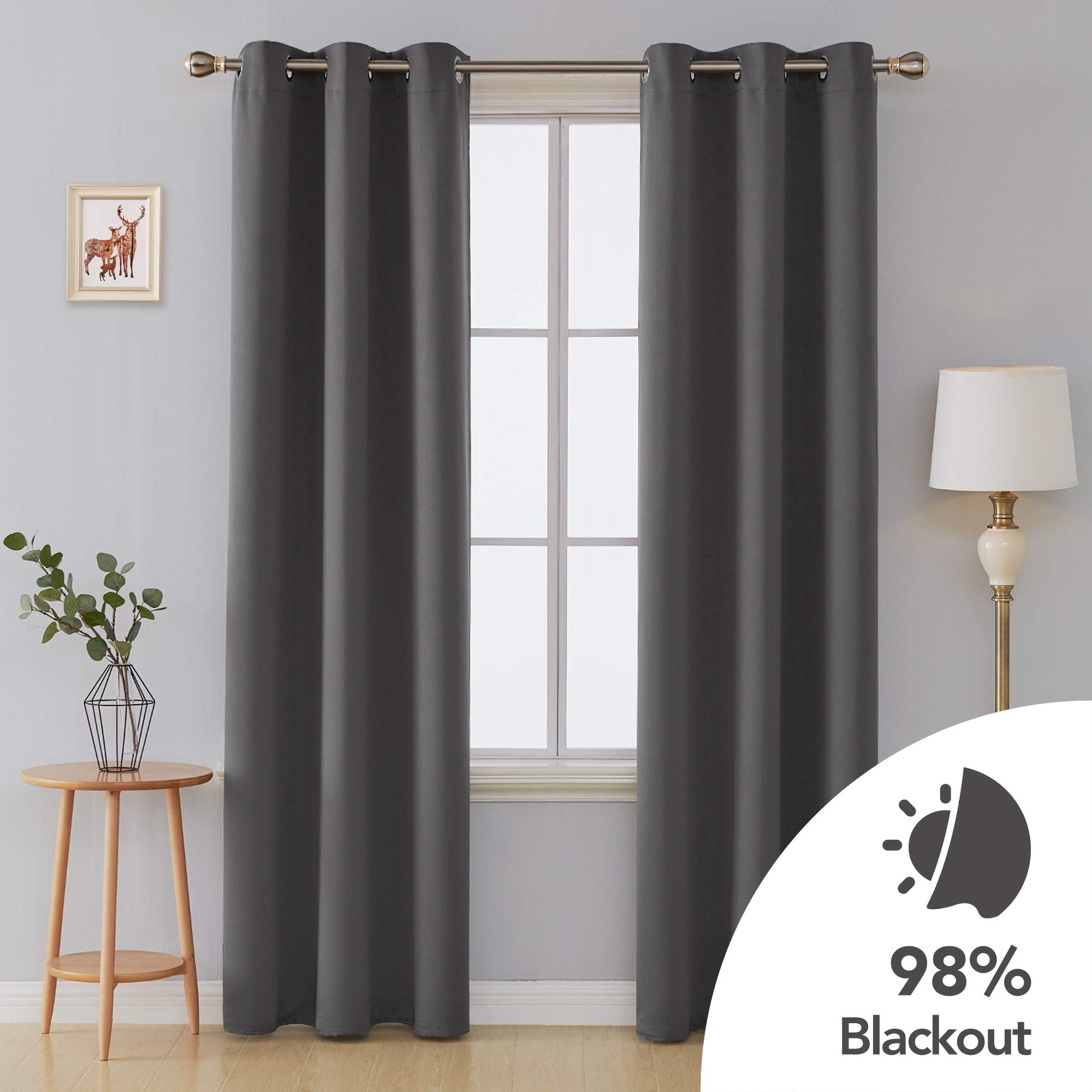 Deconovo Energy Saving Eyelet Curtains for Bedroom Noise Reducing Thermal Blackout Curtains for Living Room Super Soft Window Treatment - Image 3