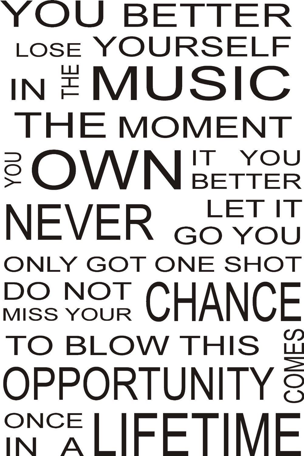 Music Artist Wall Art Lyrics Quote Sticker Rap USA (Dark Green, 60x40cm)