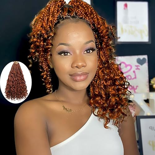 Miniatura 7 de Flagship Paquete de 9 paquetes de trenzas de ganchillo Goddess Box para mujeres negras, trenzas de ganchillo preenrolladas de 10 pulgadas con