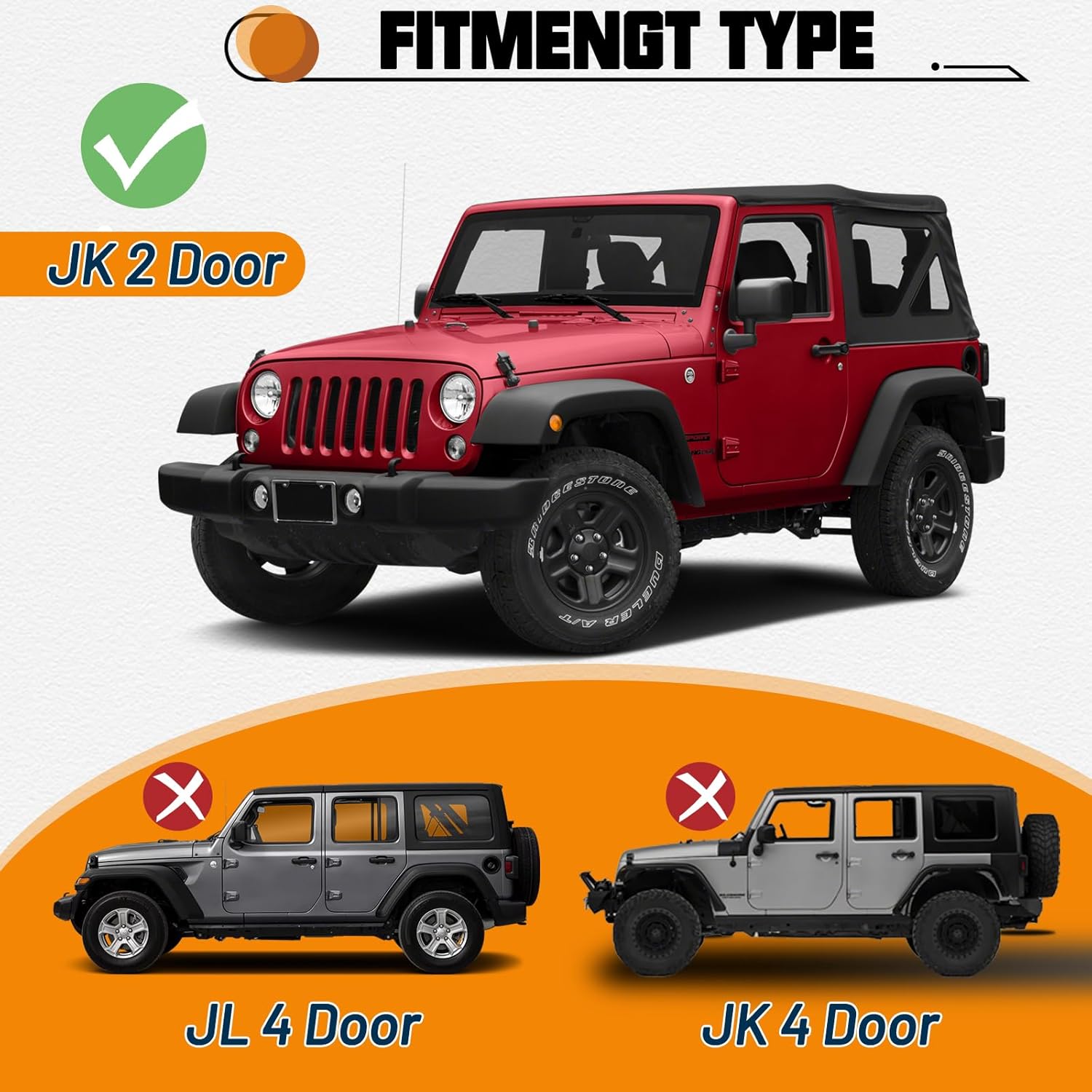 CALLIERT 6 Inches OE Style Running Boards, Matte Black Side Steps Compatible with 2007-2018 Jeep Wrangler JK 2 Door